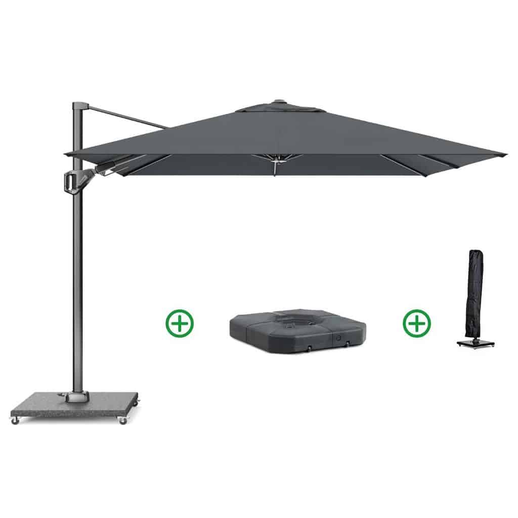 Platinum Voyager zweefparasol 2.7x2.7m T2 (incl. voet + hoes) antracite
