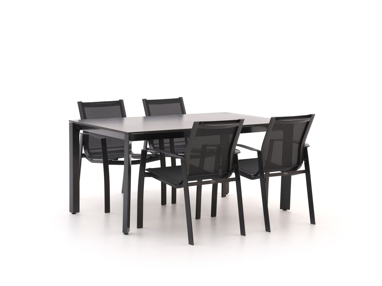 R&S Design Altea/Sestino 160cm dining tuinset 5-delig stapelbaar - Laagste prijsgarantie!