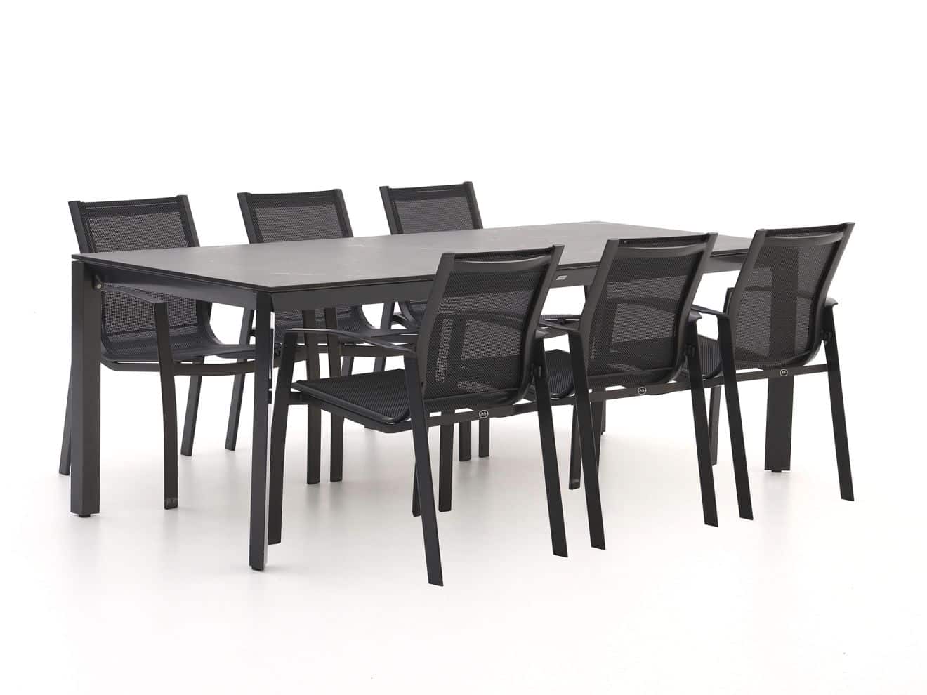 R&S Design Altea/Sestino 220cm dining tuinset 7-delig stapelbaar - Laagste prijsgarantie!