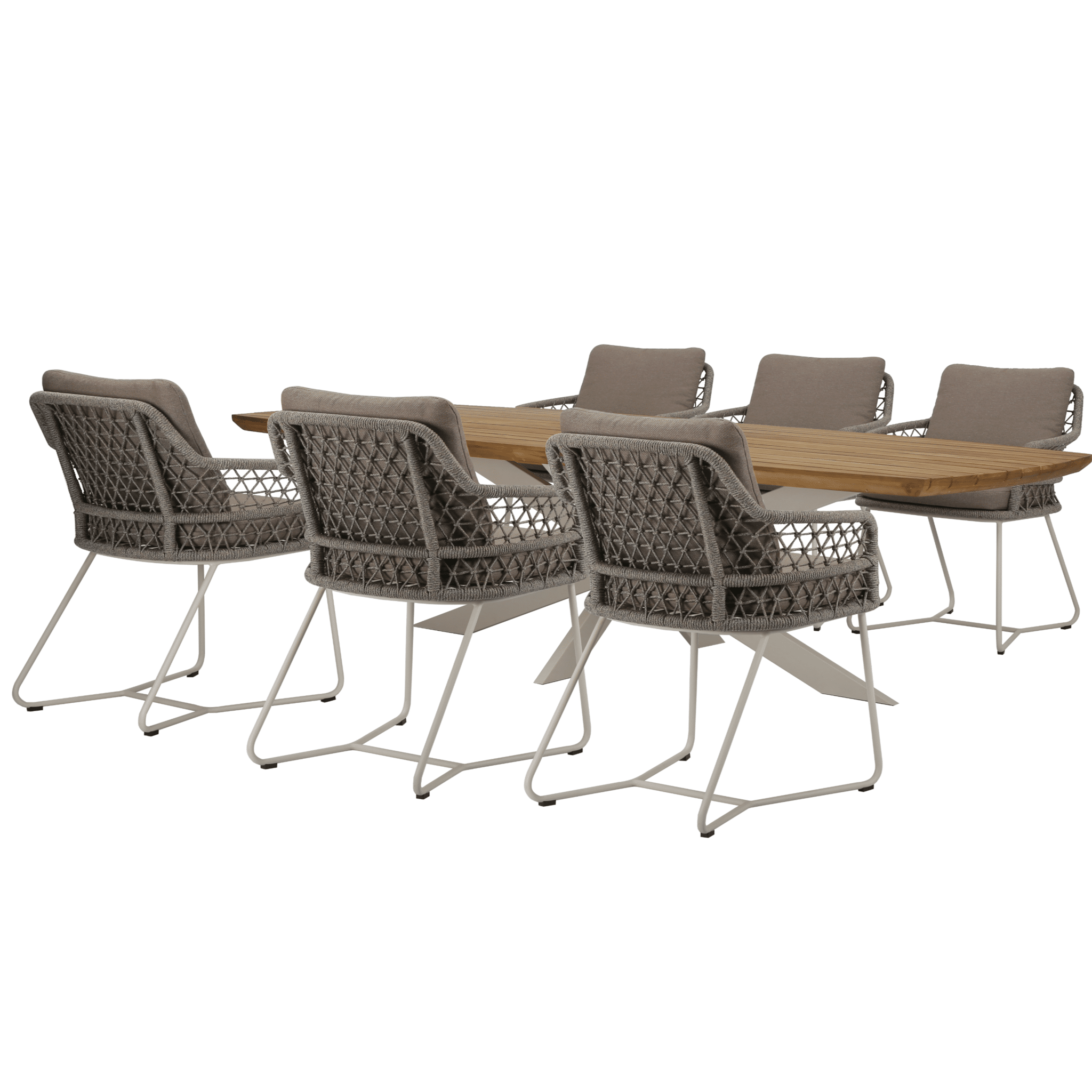 Taranto Lido dining tuinset 240x100xH75 cm 7 delig sand