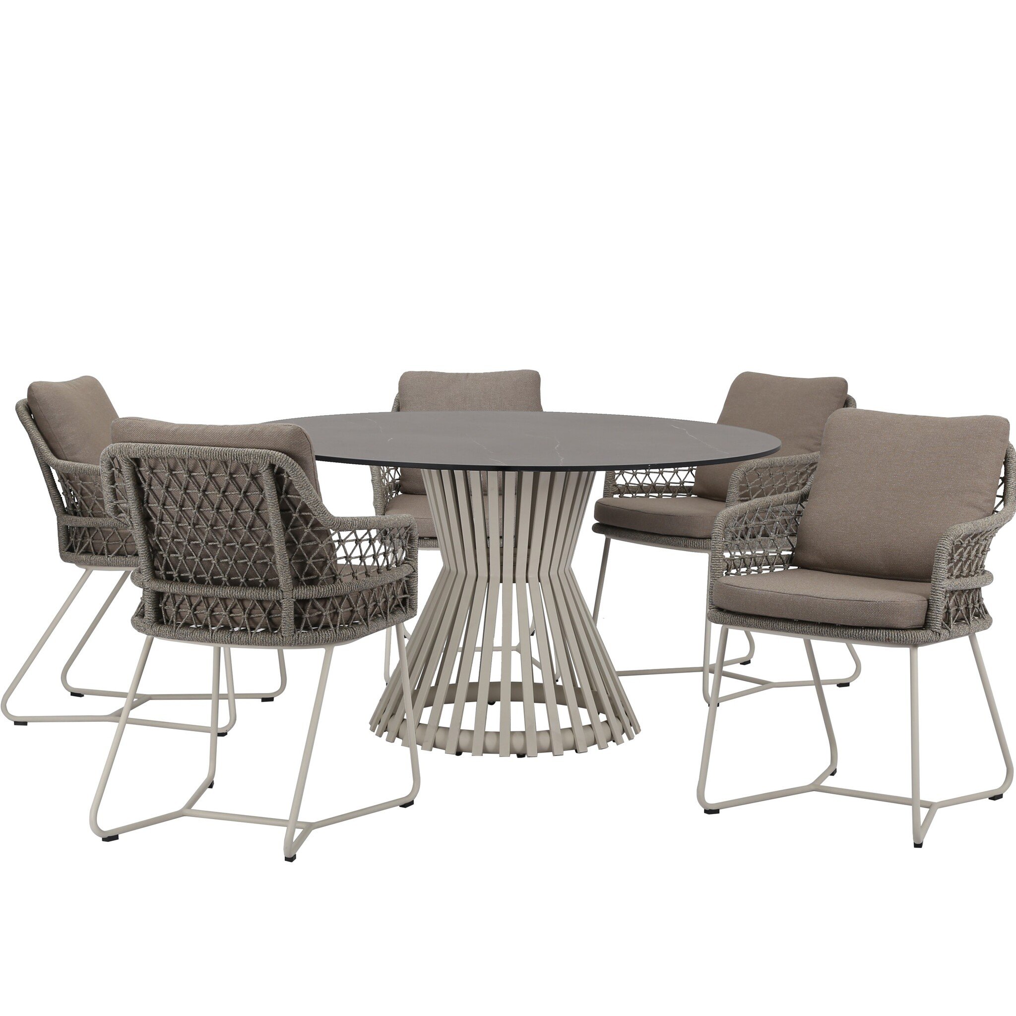 Taranto Pasadena dining tuinset 140xH75 cm 6 delig sand