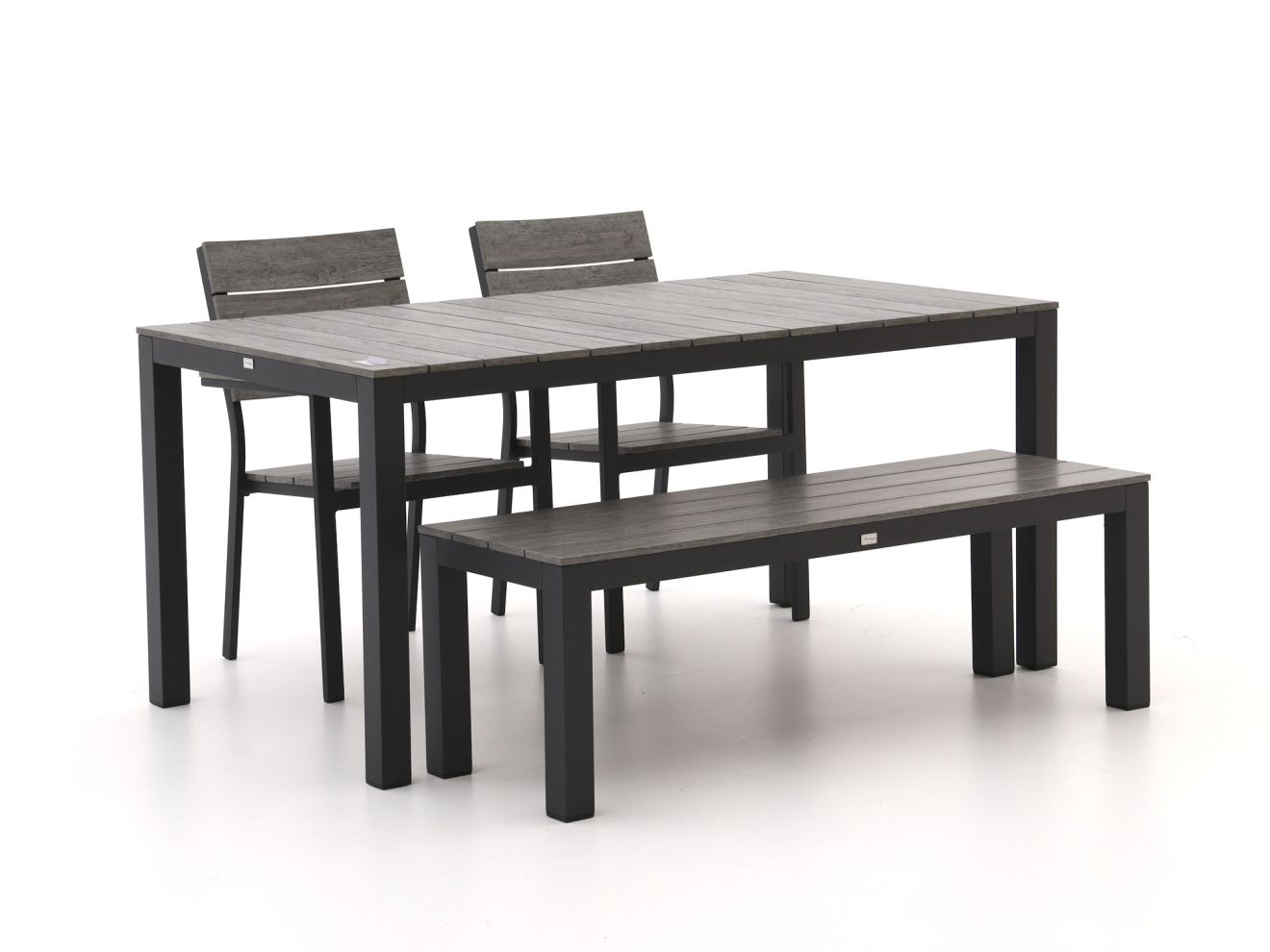 Bellagio Fidenza 160cm dining tuinset met bank 4-delig stapelbaar - Laagste prijsgarantie!