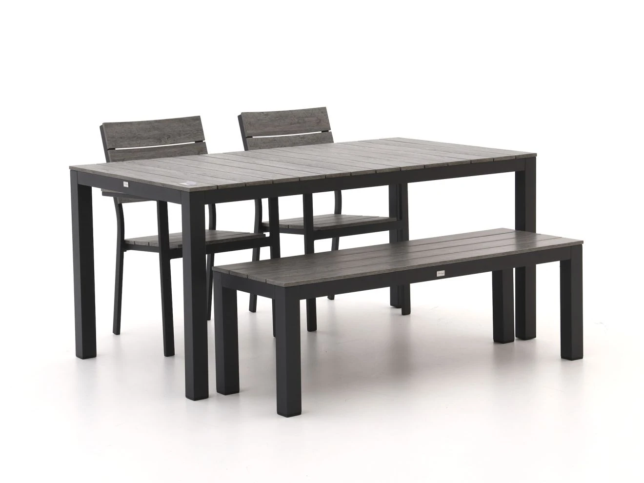 Bellagio Fidenza 160cm dining tuinset met bank 4-delig stapelbaar - Laagste prijsgarantie!