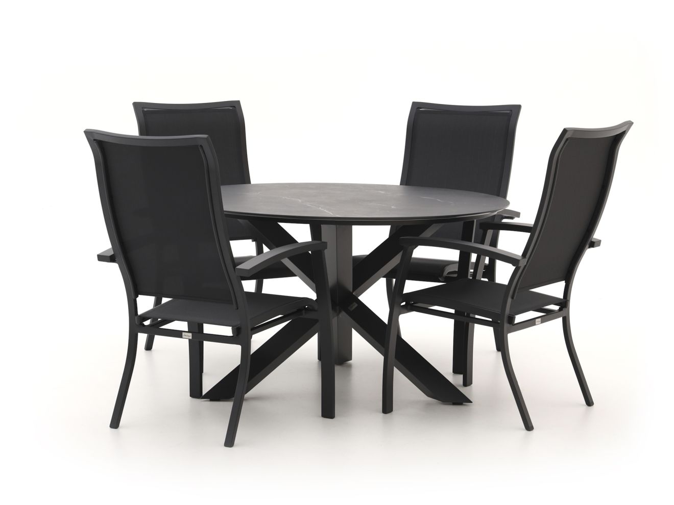 Bellagio Lugo/Lodola ø 130cm dining tuinset 5-delig stapelbaar - Laagste prijsgarantie!