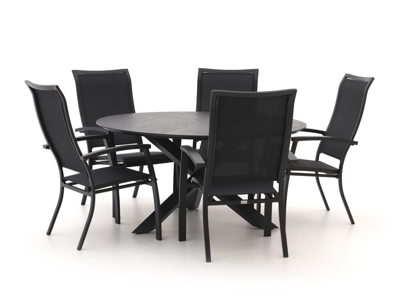 Bellagio Lugo/Lodola ø 150cm dining tuinset 6-delig stapelbaar - Laagste prijsgarantie!