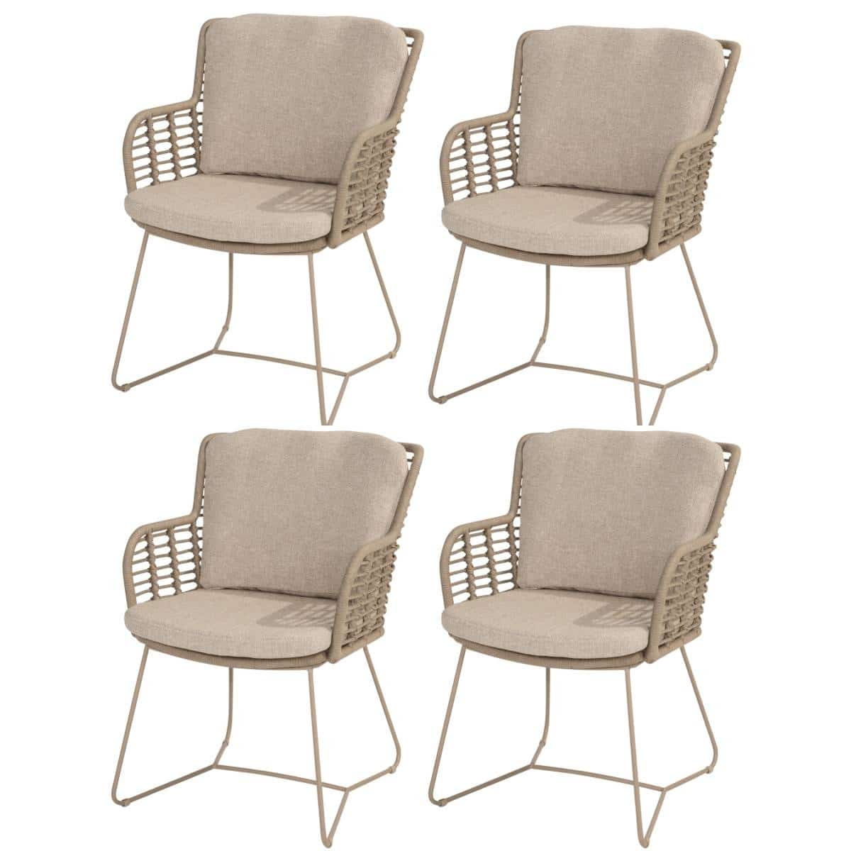Fabrice tuinstoel latte 4 Seasons Outdoor set van 4