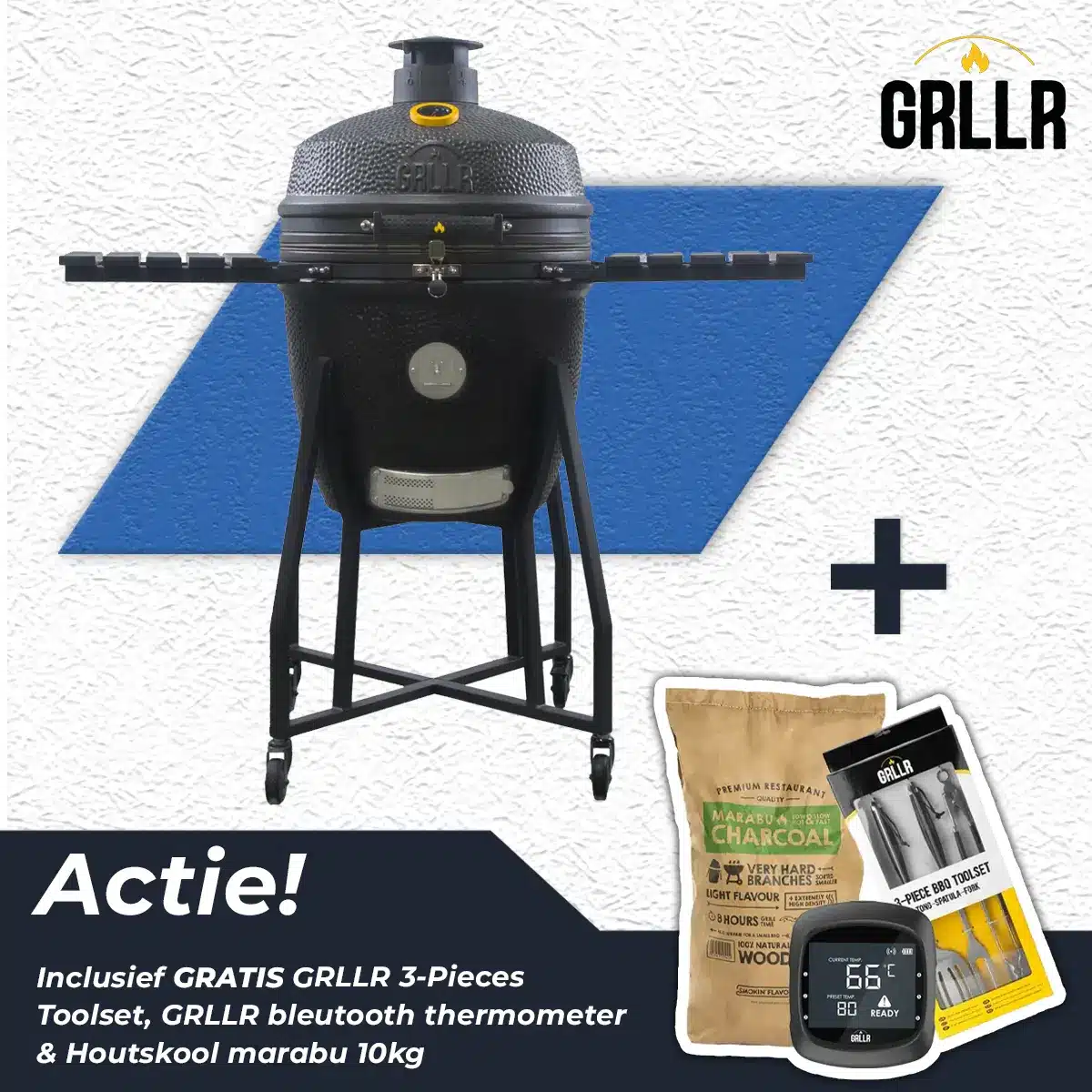 GRLLR Ember Classic 22 Charocal Black Kamado BBQ Mat Zwart