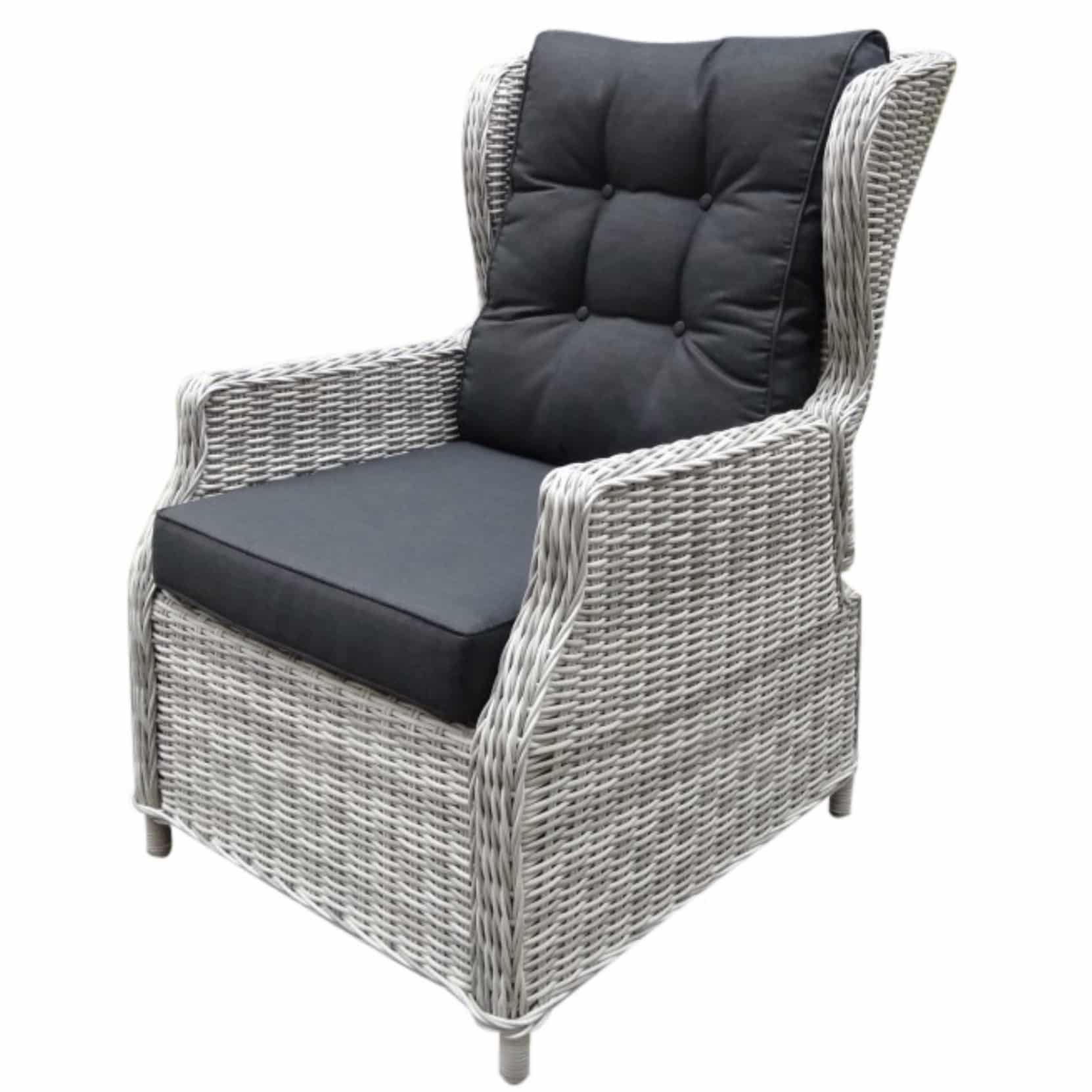 Ibiza lounge tuinstoel verstelbaar wit grijs