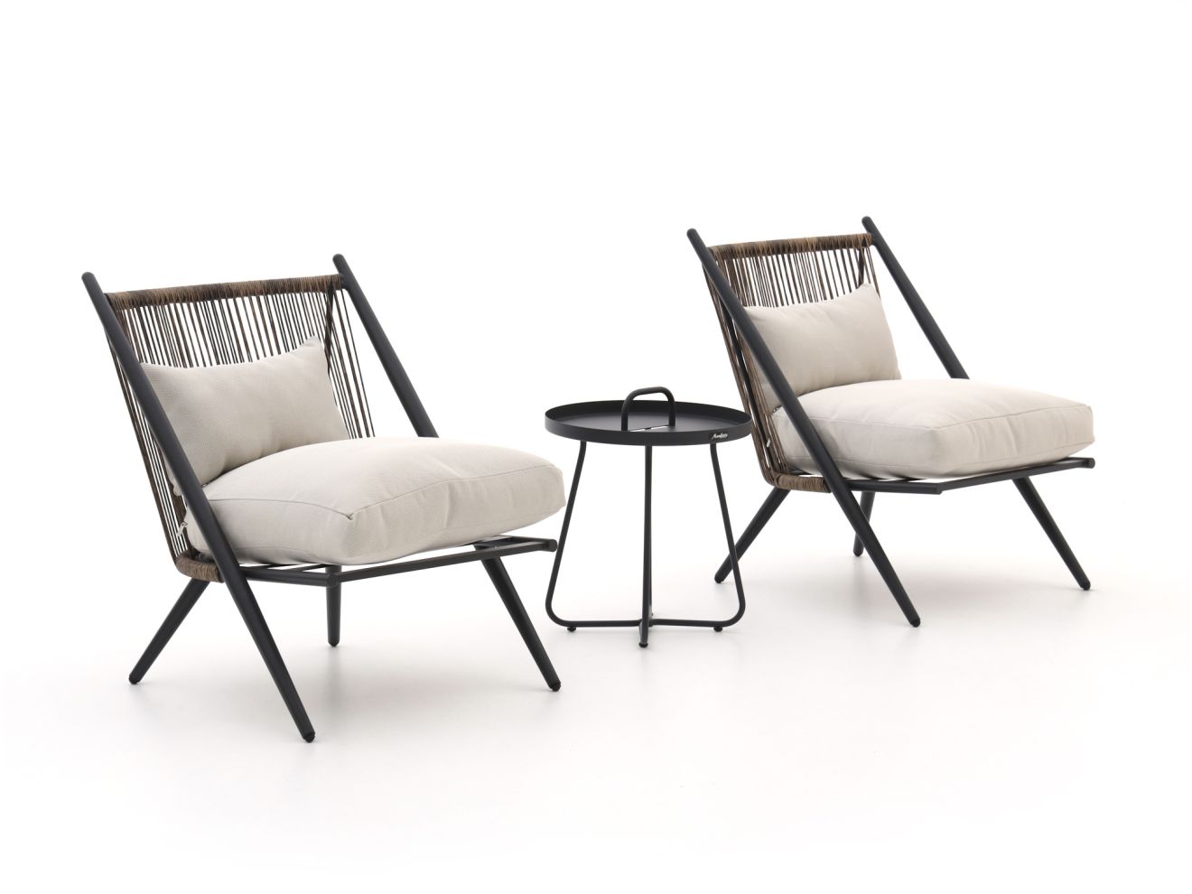 Intenso Brittoli/Pito ø 44cm lounge balkonset 3-delig - Laagste prijsgarantie!