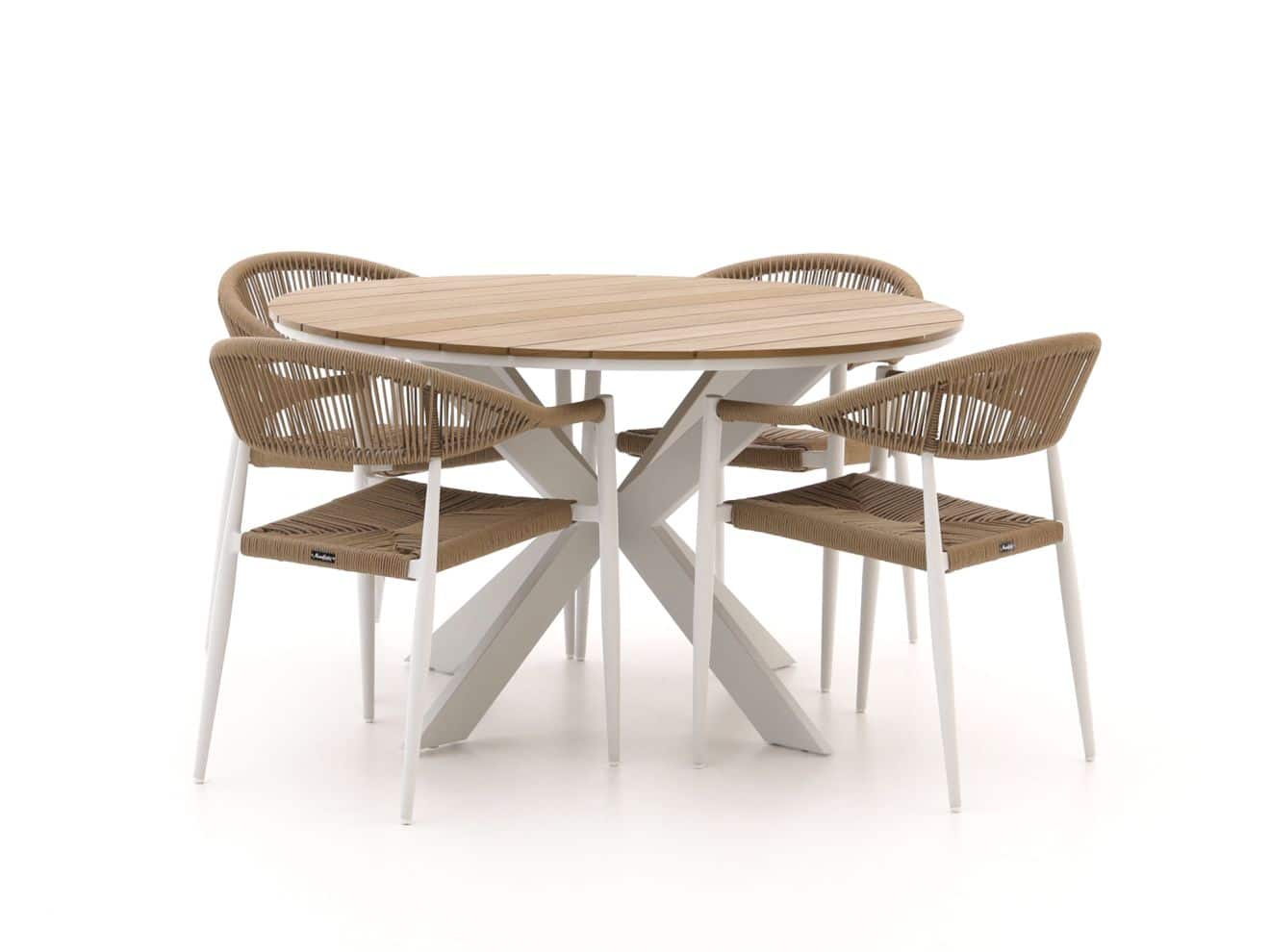 Manifesto Belpasso/Fidenza ø126cm dining tuinset 5-delig stapelbaar - Laagste prijsgarantie!