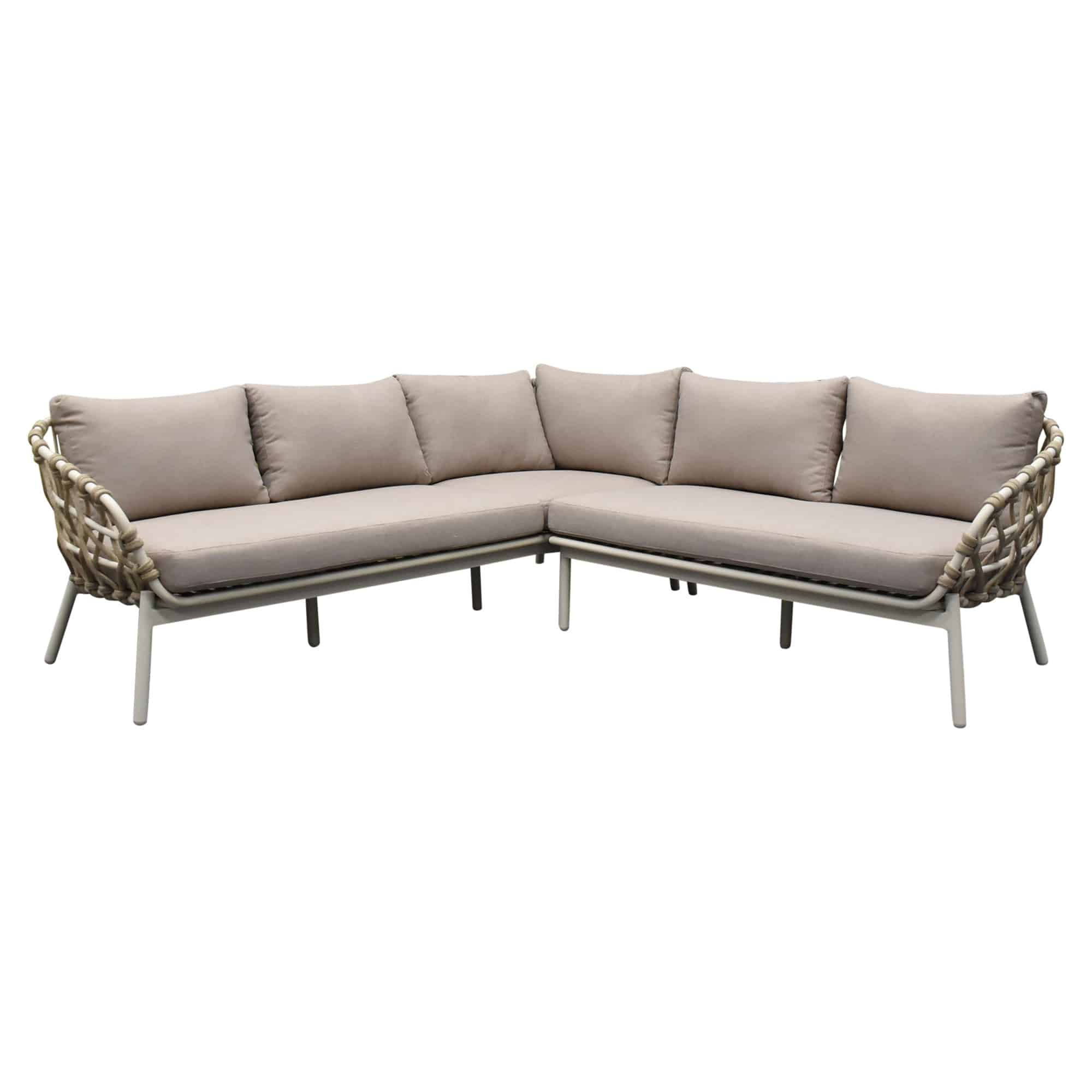 Montreal hoekbank loungeset 2 delig taupe rope