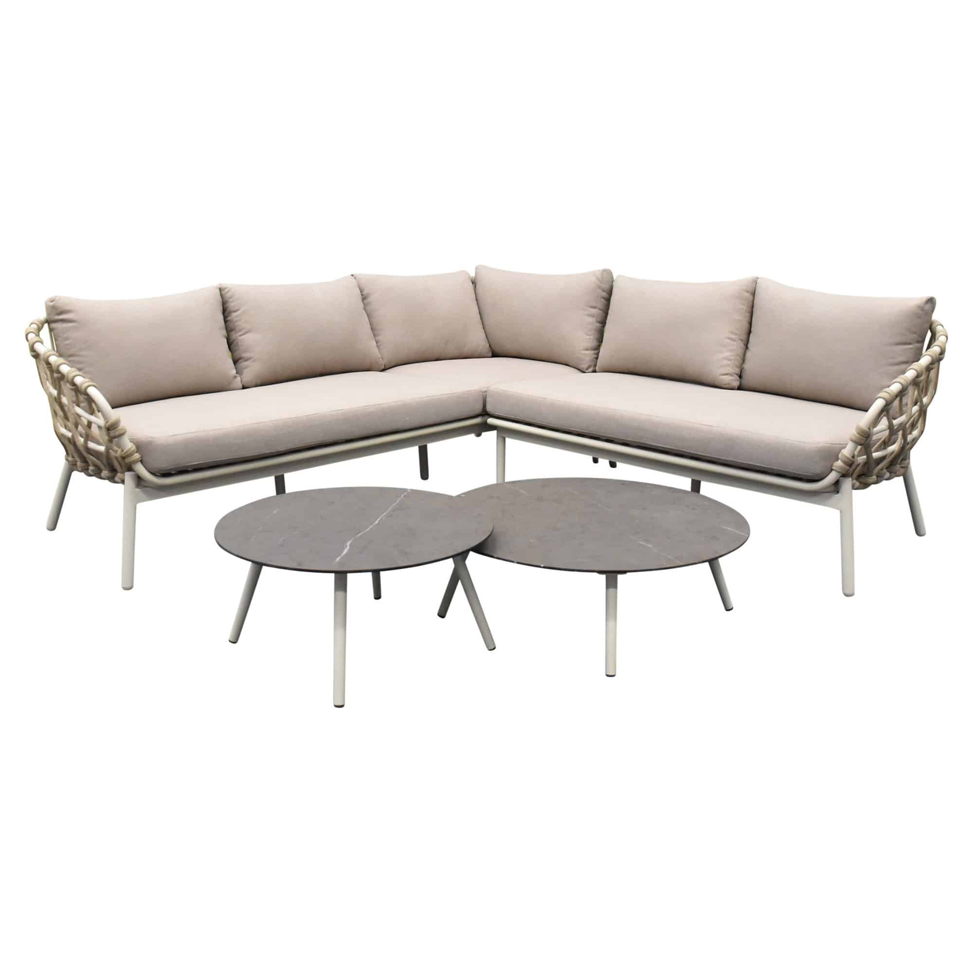 Montreal hoekbank loungeset 4 delig taupe rope