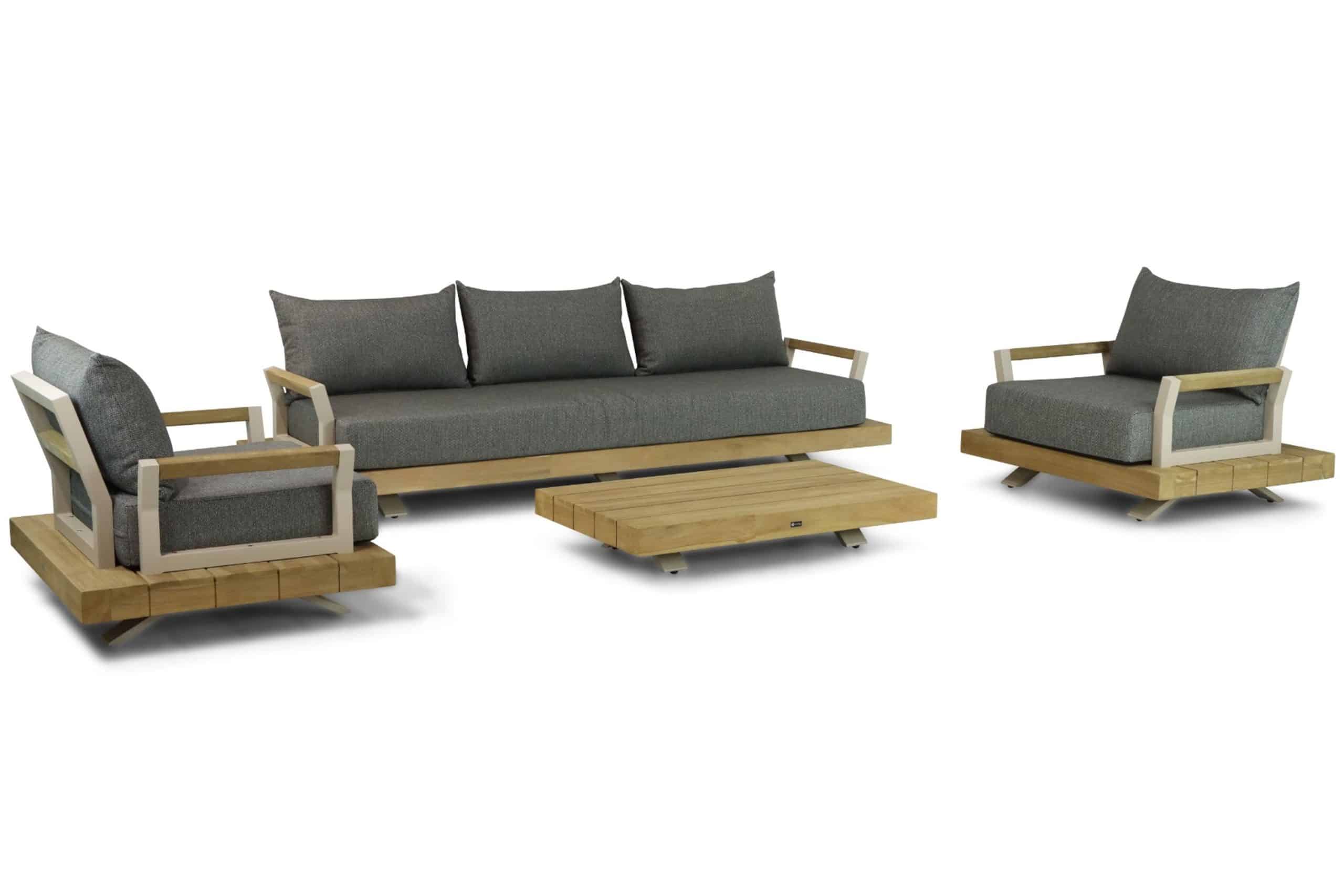 Santika Supreme/Supralux 130 cm stoel-bank loungeset 4-delig