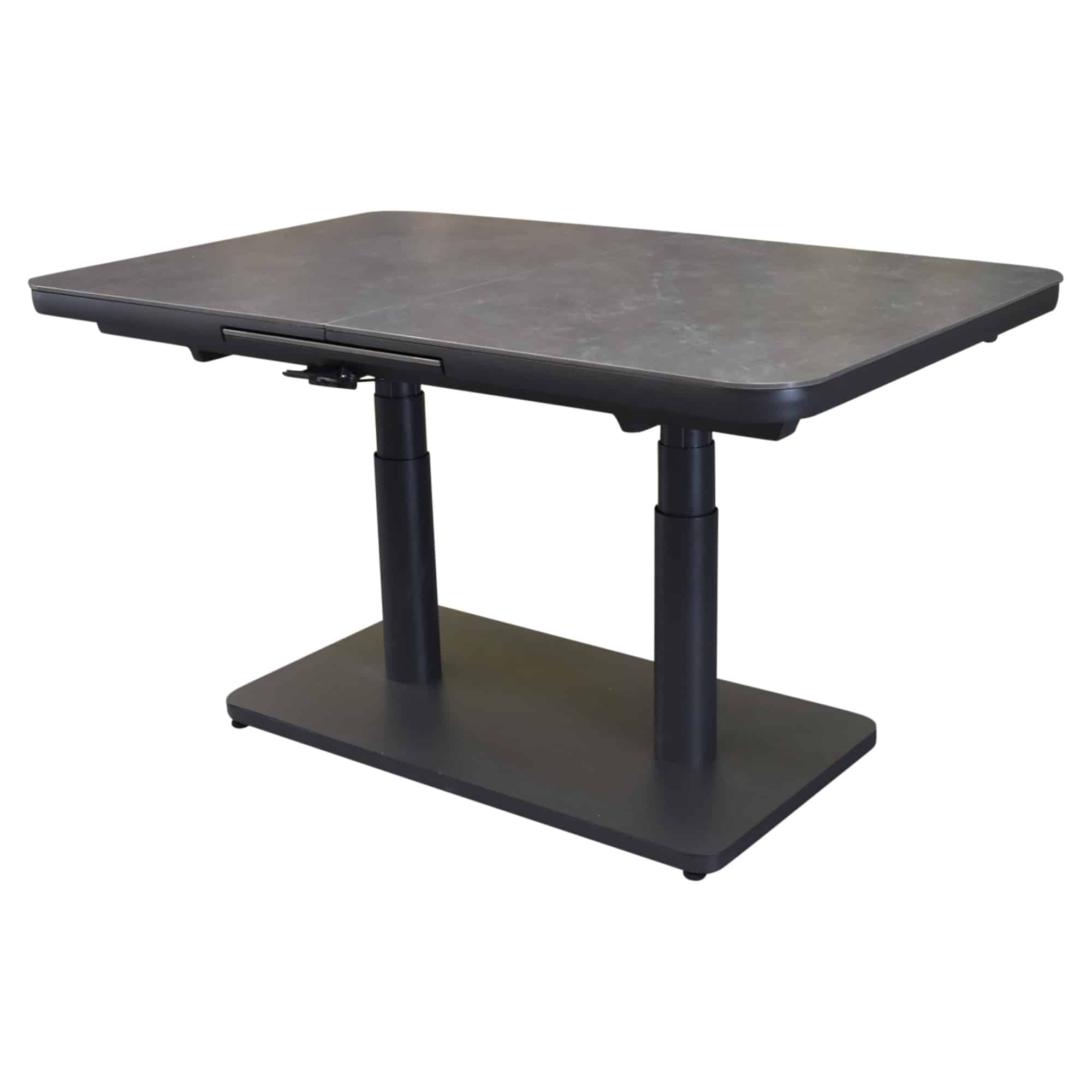 Savanna lounge dining tuintafel uitschuifbaar 140-180x90xH54-75.5 cm in hoogte verstelbaar aluminium antraciet