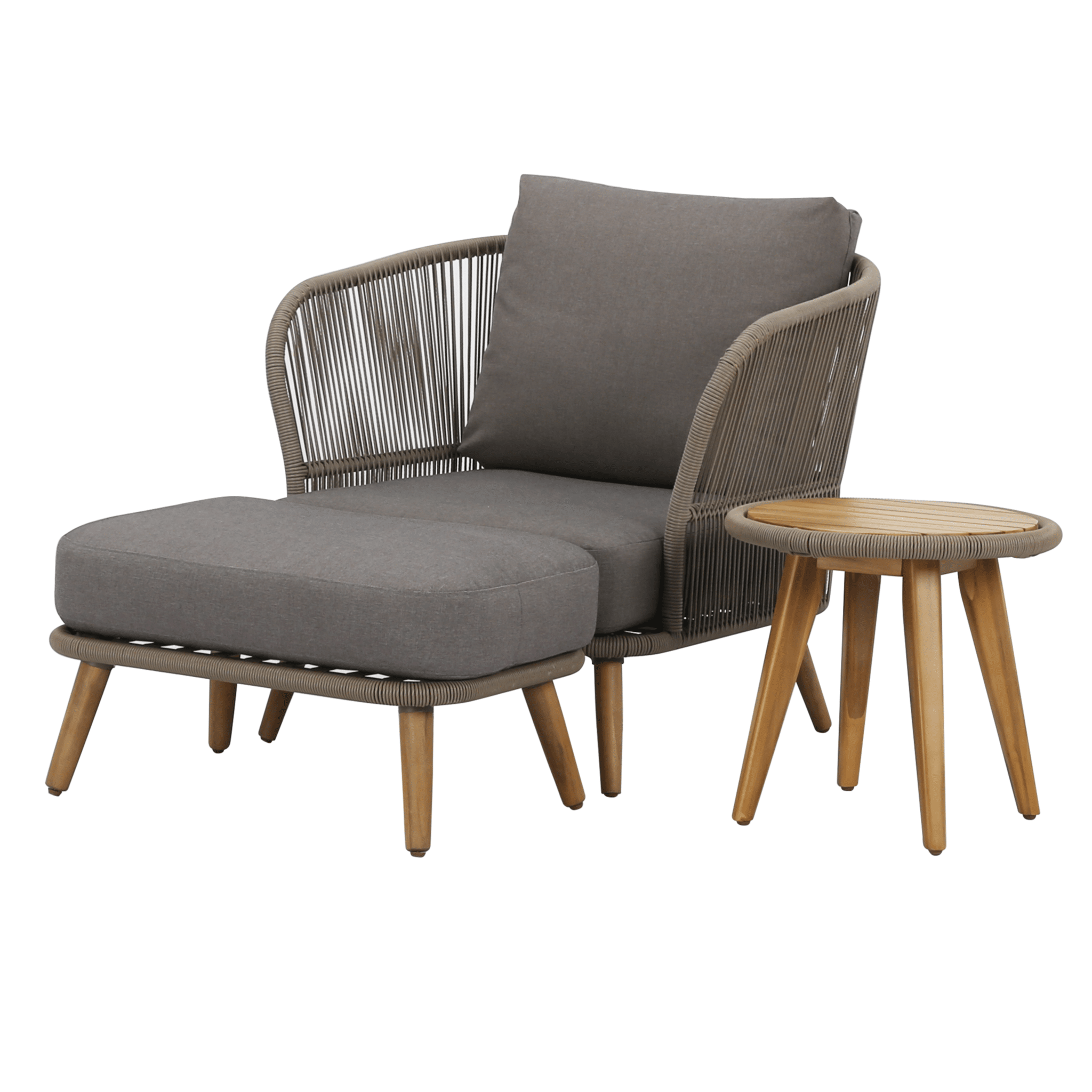 Volterra lounge balkonset 3 delig licht bruin wicker