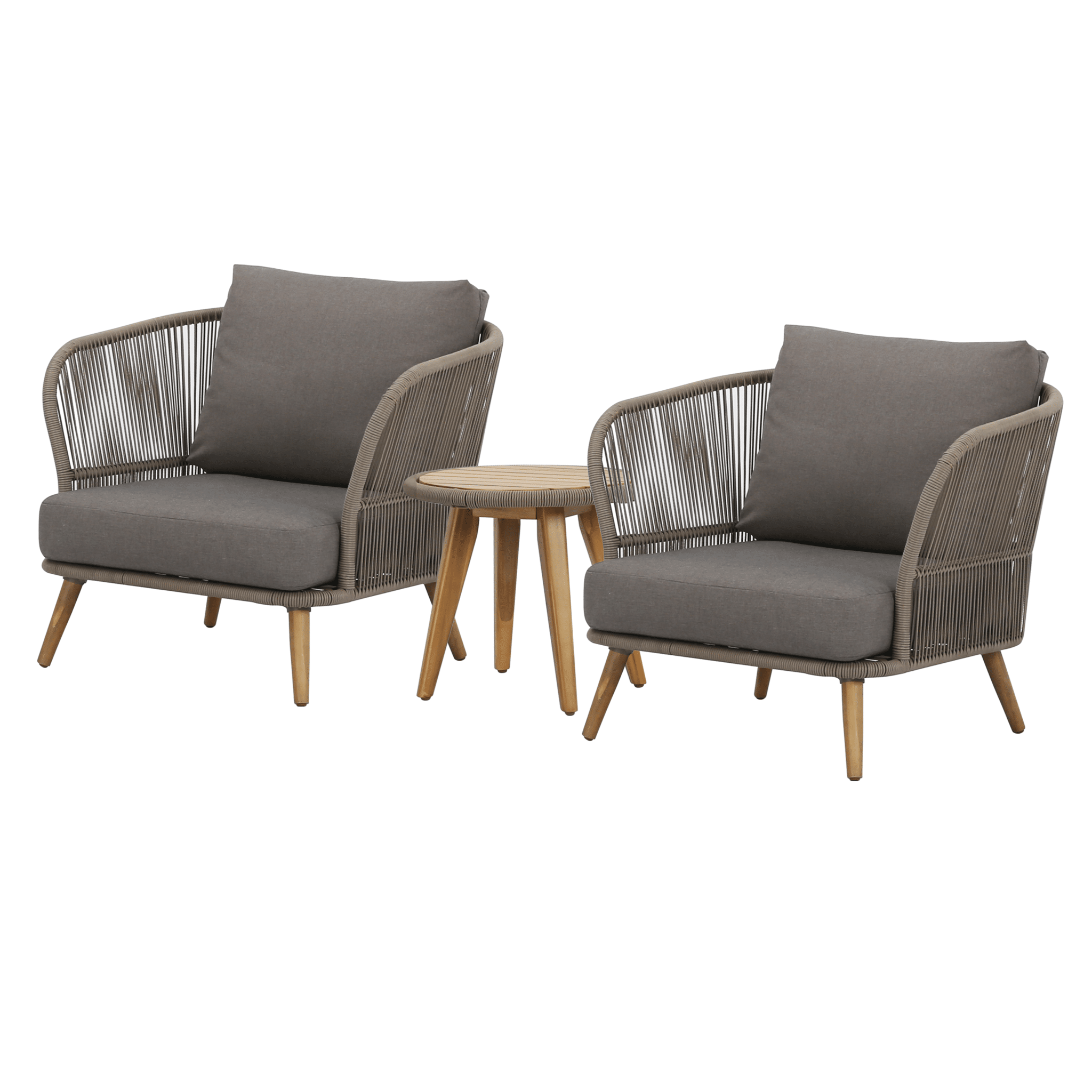 Volterra lounge balkonset 3-delig licht bruin wicker