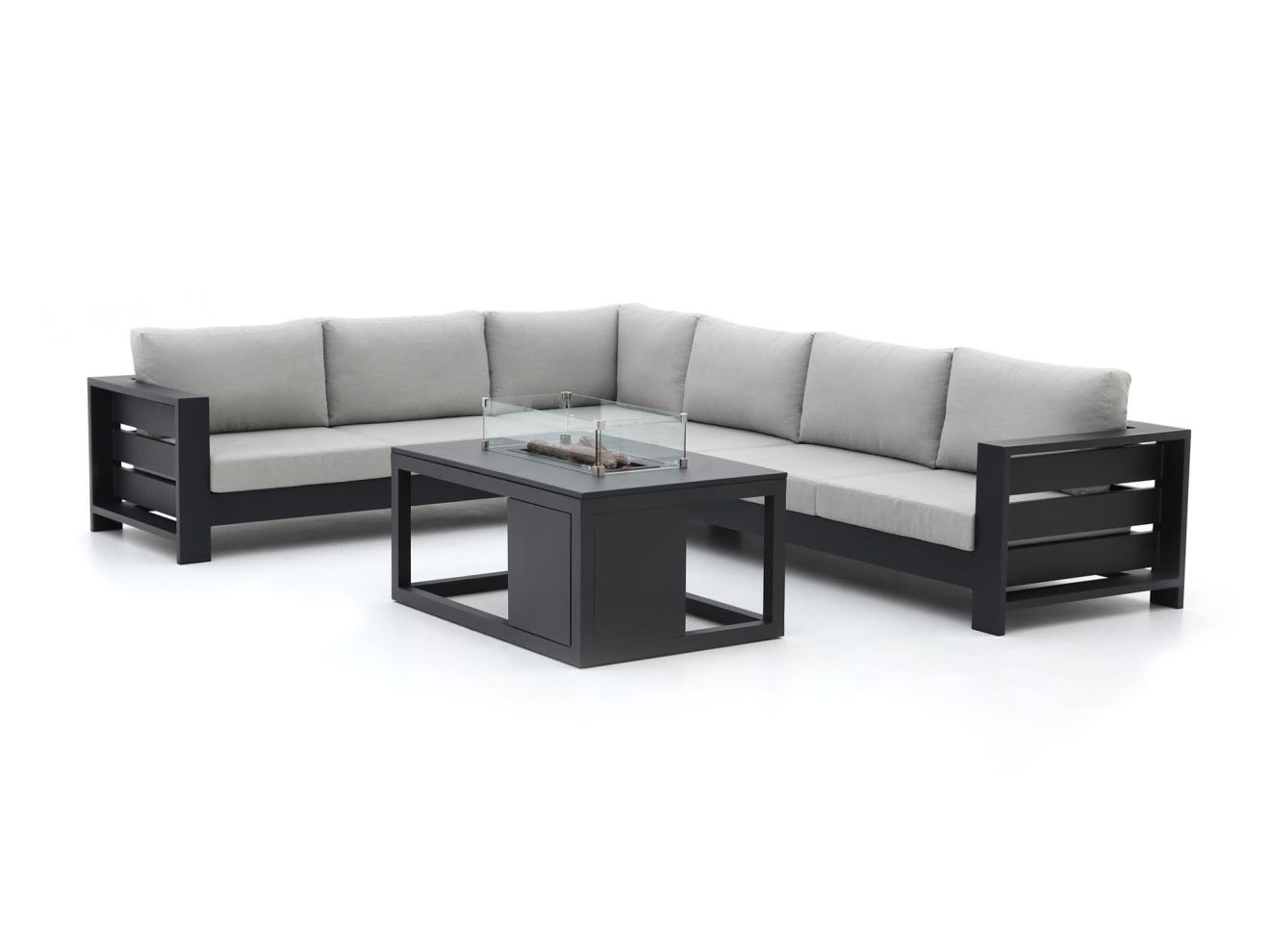 Bellagio Avolo/Cosiraw 120cm hoek loungeset met vuurtafel 3-delig links - Laagste prijsgarantie!