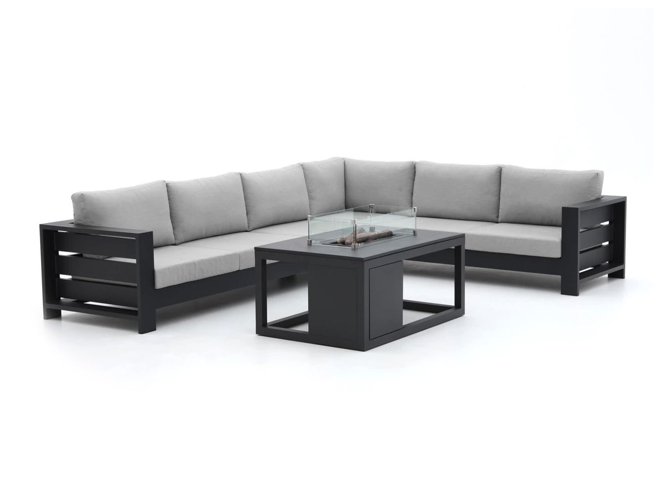 Bellagio Avolo/Cosiraw 120cm hoek loungeset met vuurtafel 3-delig rechts - Laagste prijsgarantie!