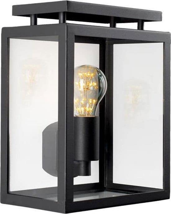 Buitenlamp vecht plat zwart - Ks verlichting