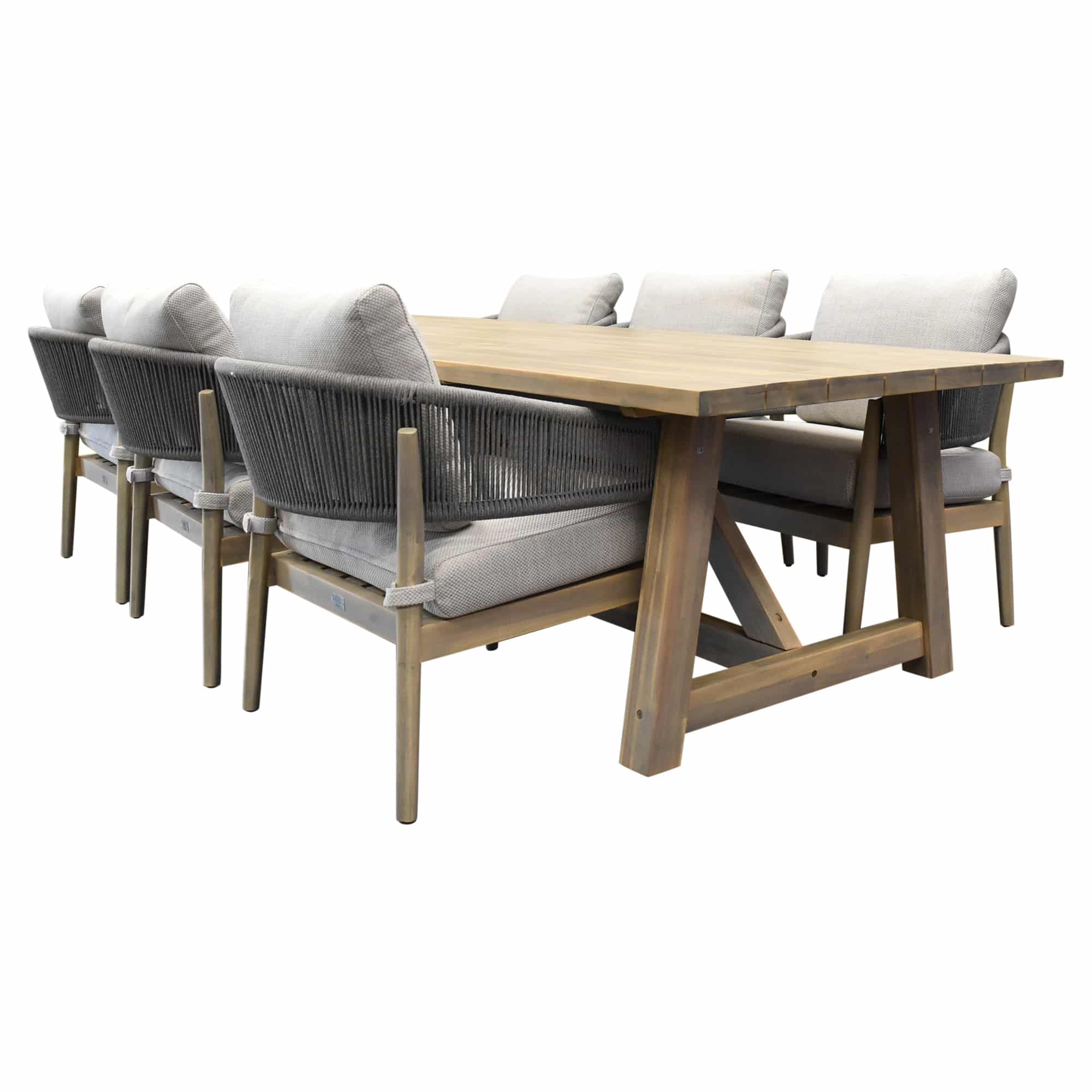 Cocoon Ravello low dining tuinset 280x100xH69 cm 7 delig acacia
