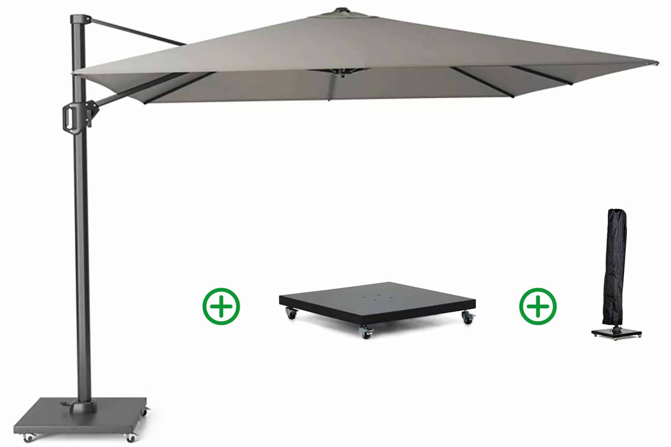 Platinum Challenger zweefparasol 3x3m T2 premium (incl. voet en hoes) manhattan