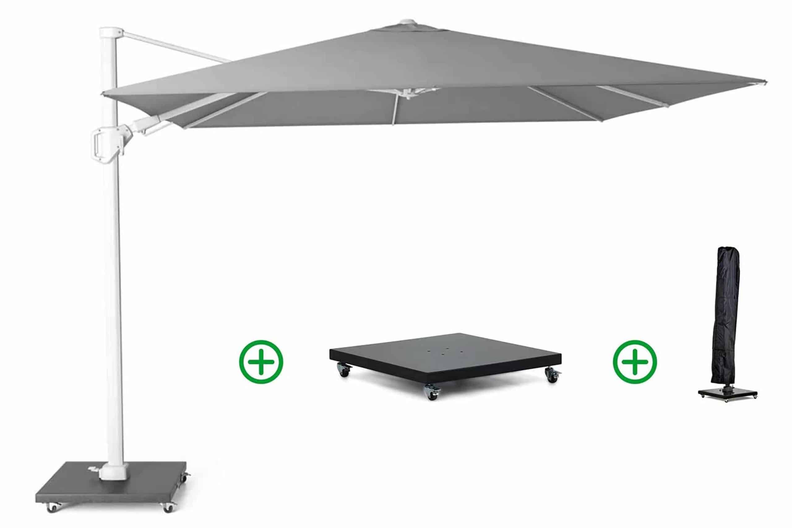 Platinum Challenger zweefparasol T2 wit frame 3x3m (incl. voet en hoes) manhattan
