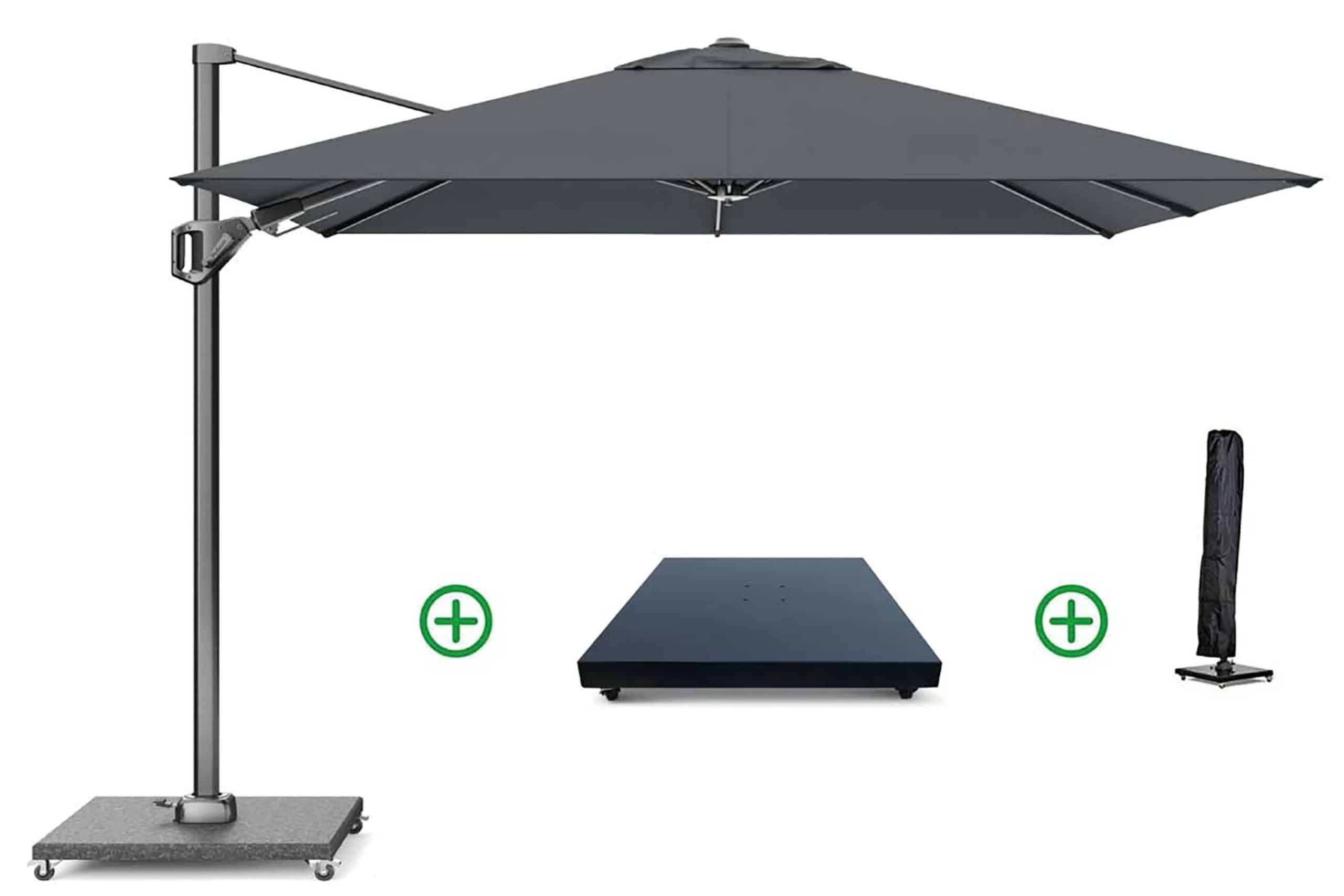 Platinum Voyager zweefparasol 2.7x2.7m T2 (incl. voet + hoes) antracite