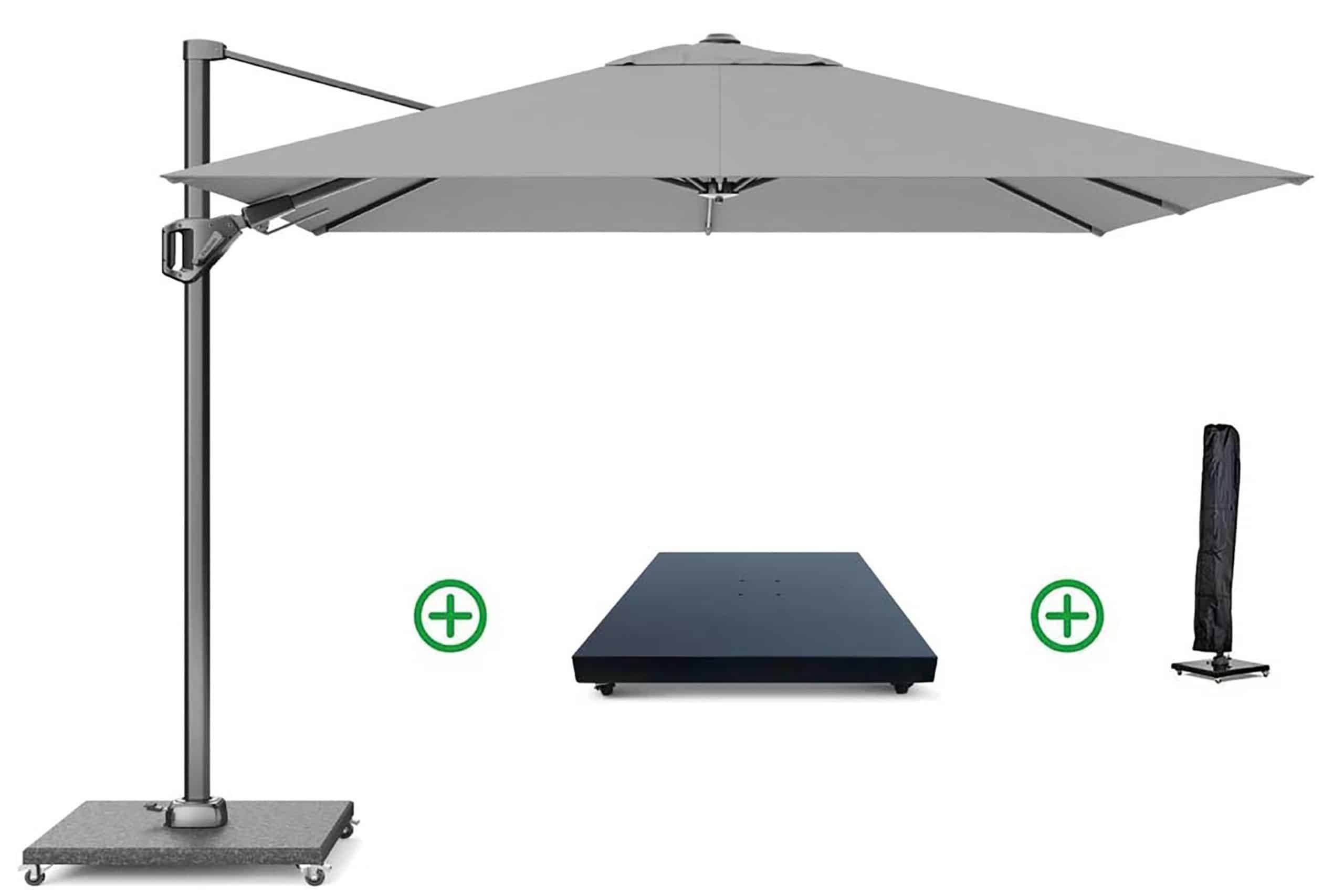 Platinum Voyager zweefparasol 2.7x2.7m T2 (incl. voet + hoes) light grey