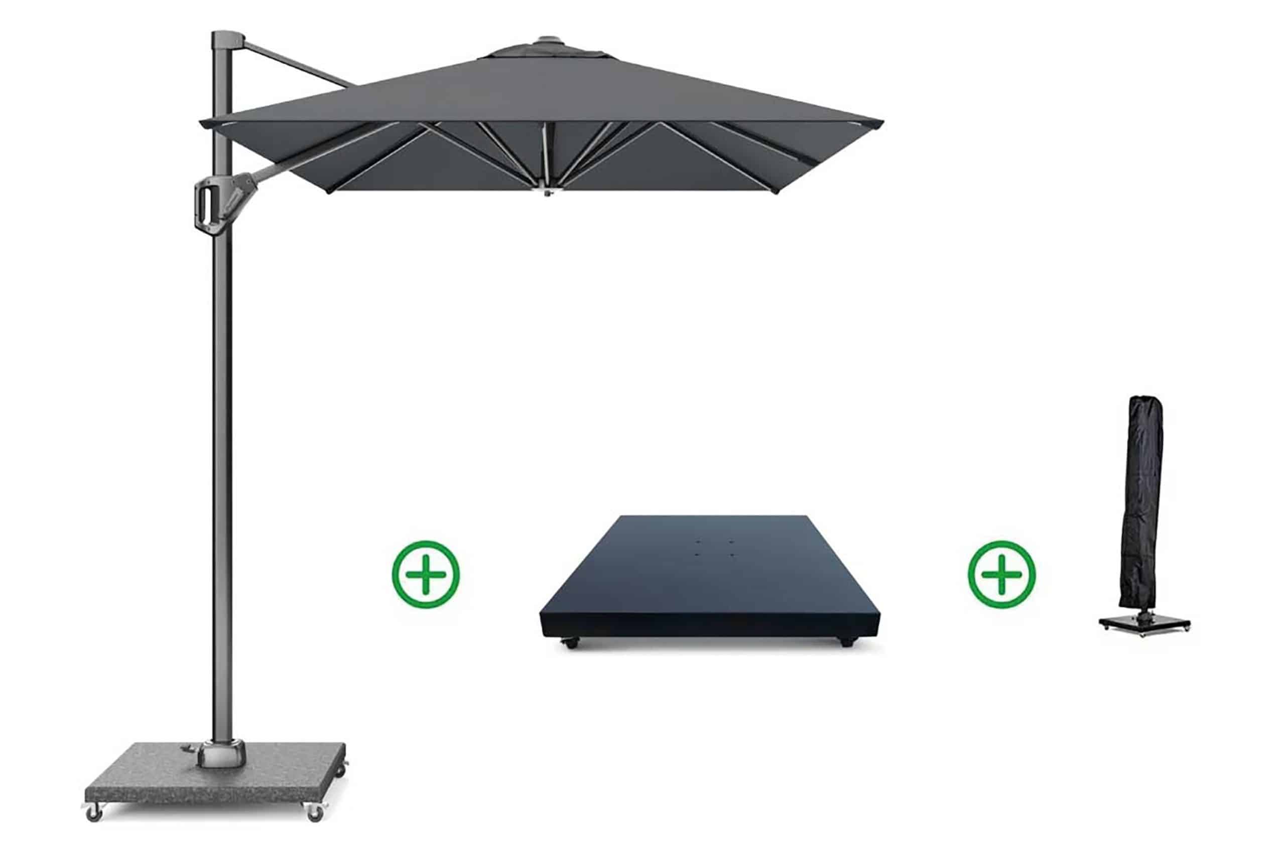 Platinum Voyager zweefparasol 3x2m T1 (incl. voet + hoes) antracite
