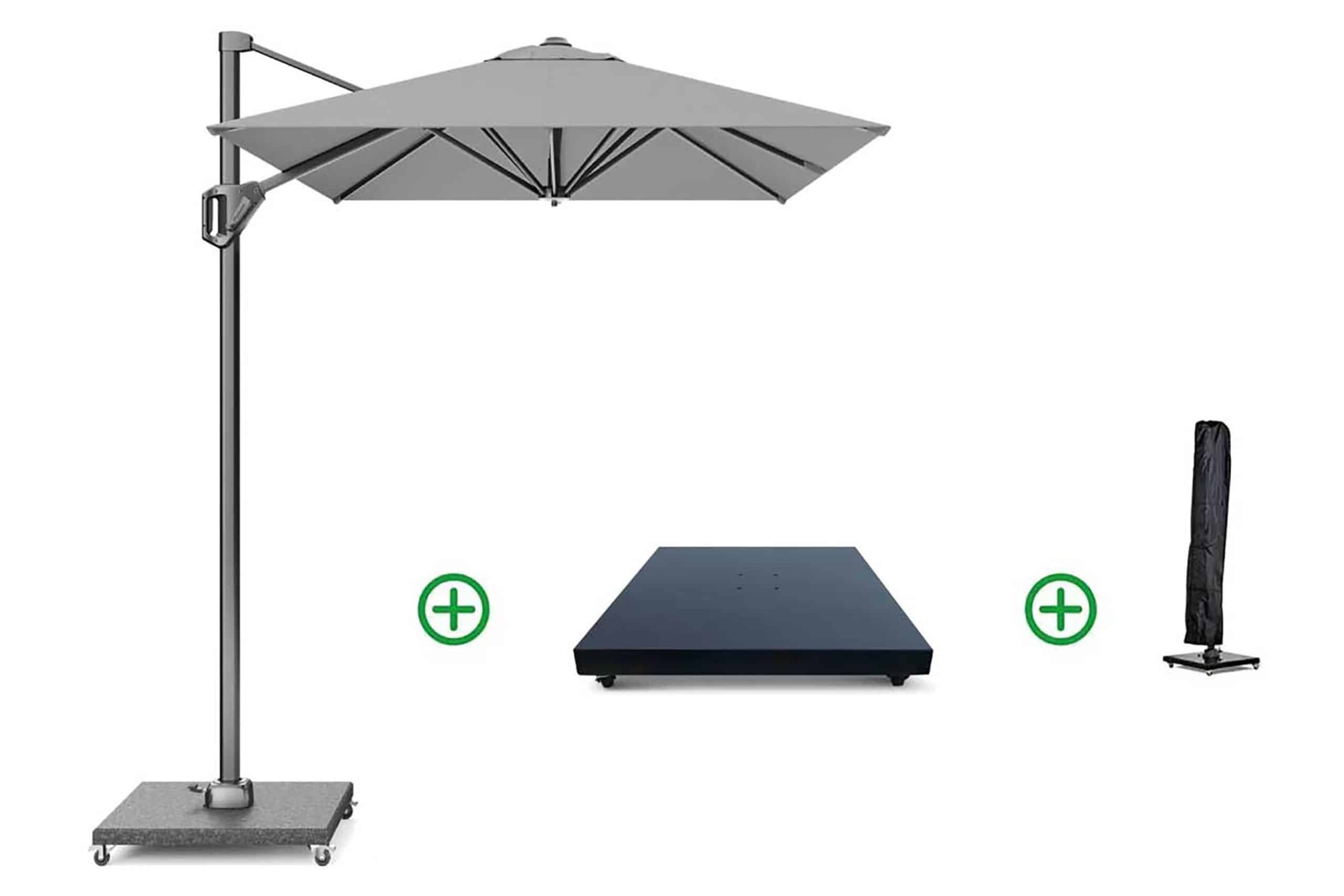 Platinum Voyager zweefparasol 3x2m T1 (incl. voet + hoes) light grey