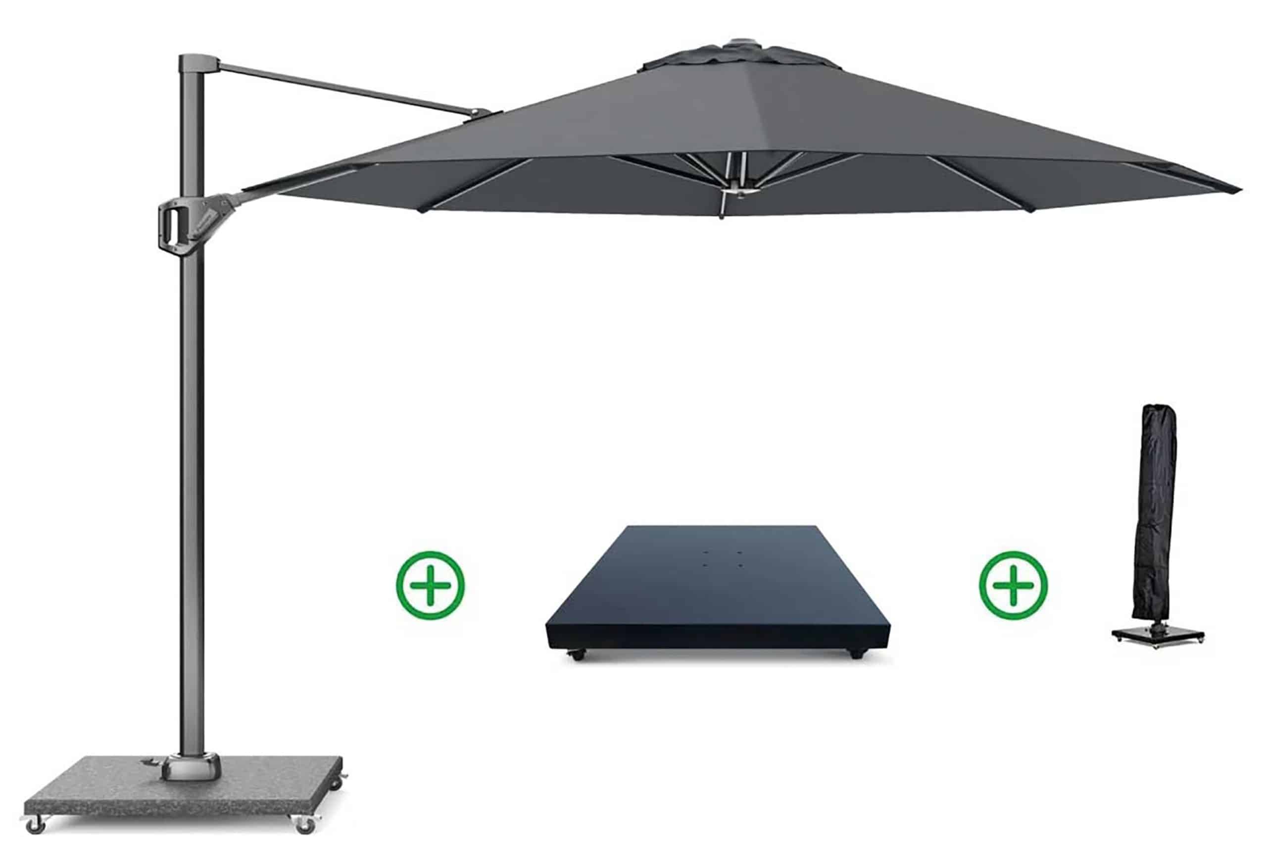 Platinum Voyager zweefparasol Ø3m T1 (incl. voet + hoes) antracite