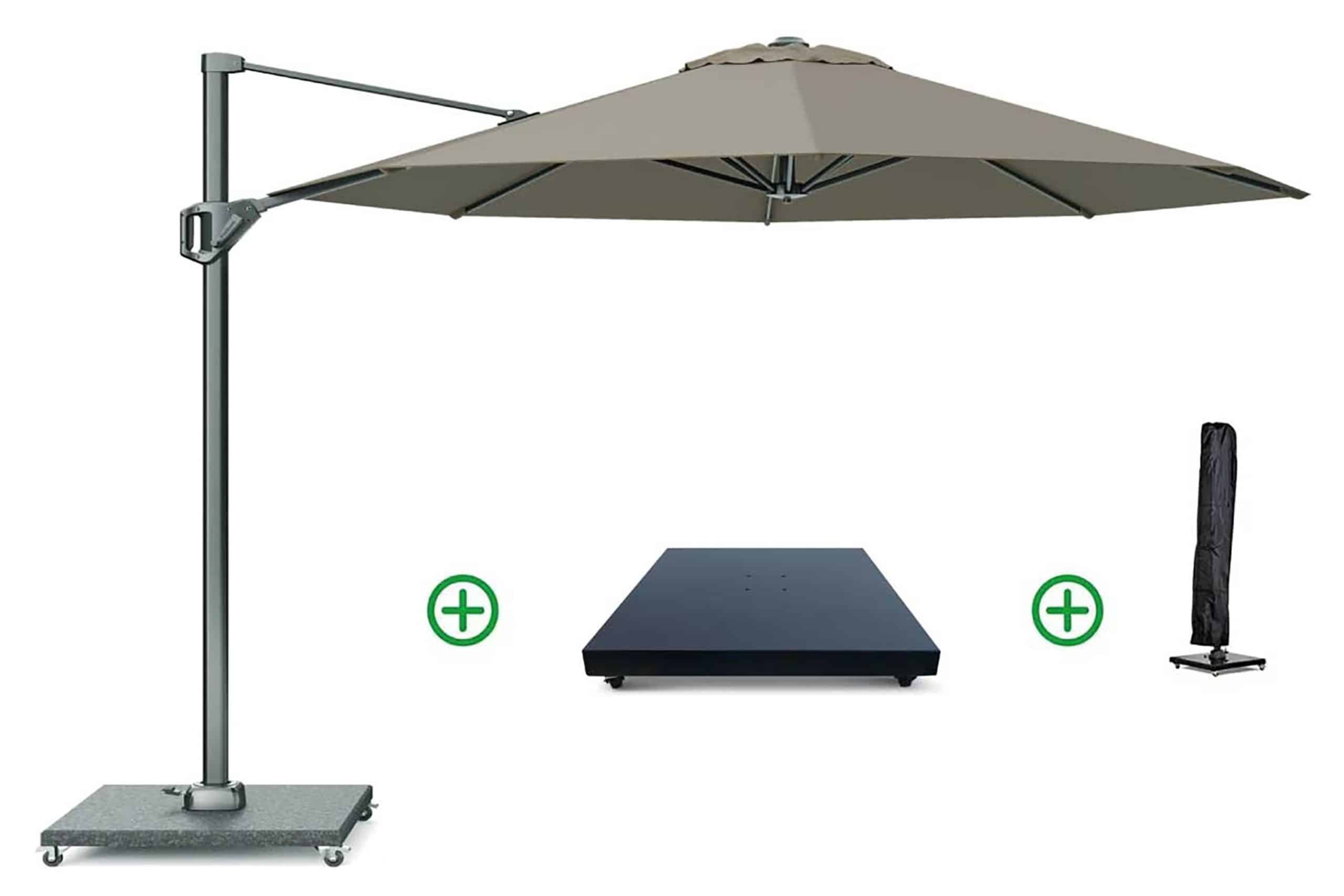 Platinum Voyager zweefparasol Ø3m T1 (incl. voet + hoes) taupe