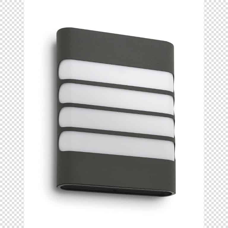 Raccoon muurlamp 1-lichts antraciet - Philips