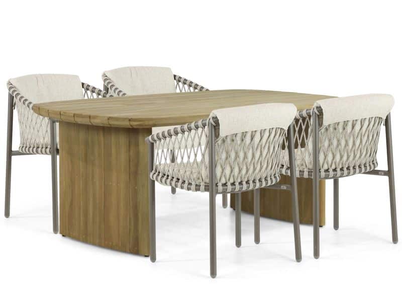 4 Seasons Outdoor Allora/Falcon 180 cm dining tuinset 5-delig