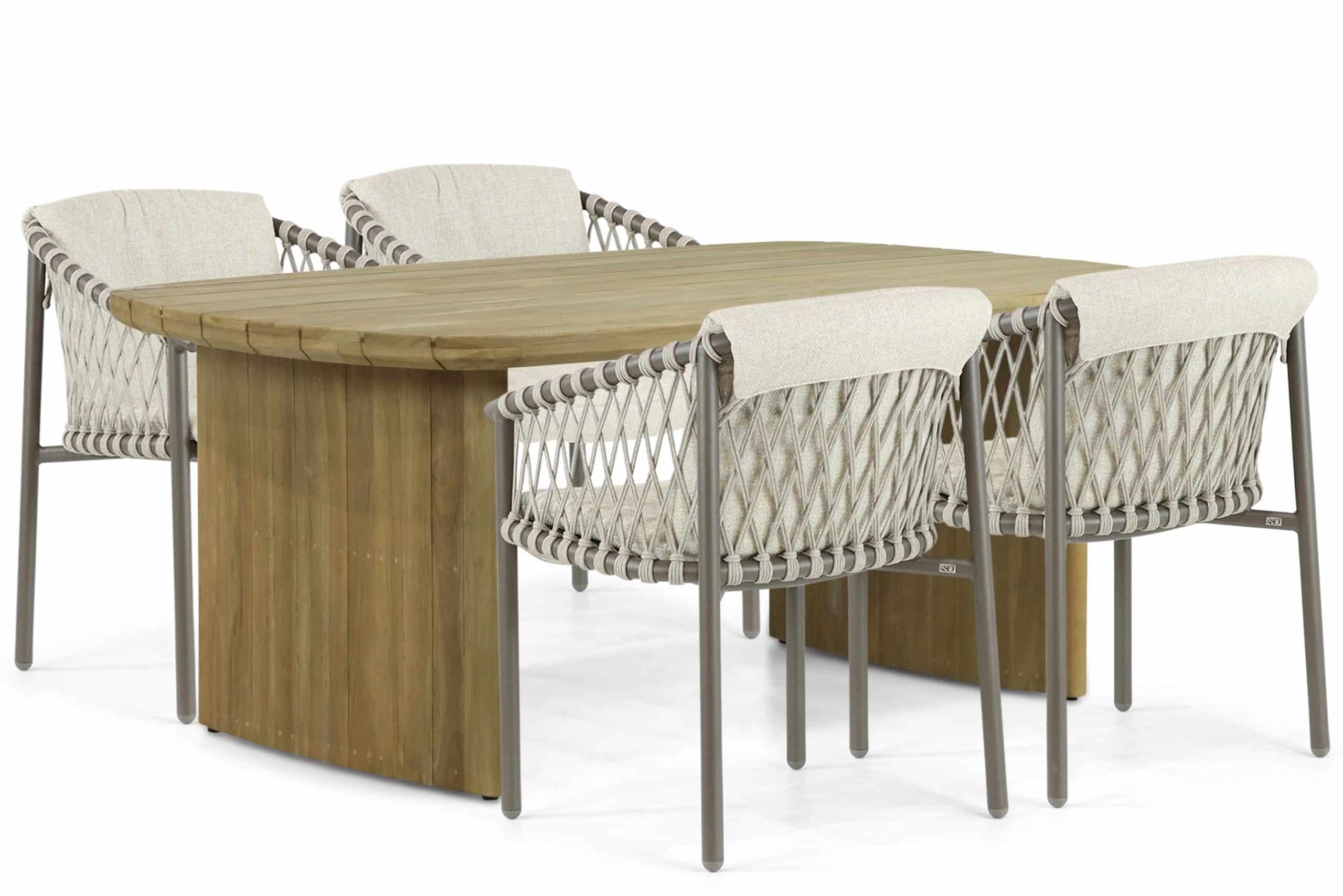 4 seasons outdoor allora/falcon 180 cm dining tuinset 5 delig