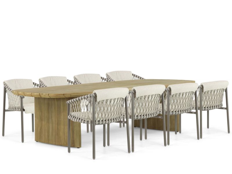 4 Seasons Outdoor Allora/Falcon 300 cm dining tuinset 9-delig