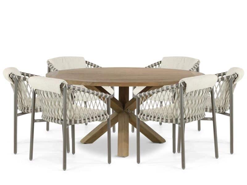 4 Seasons Outdoor Allora/Sand City 160 cm dining tuinset 7-delig