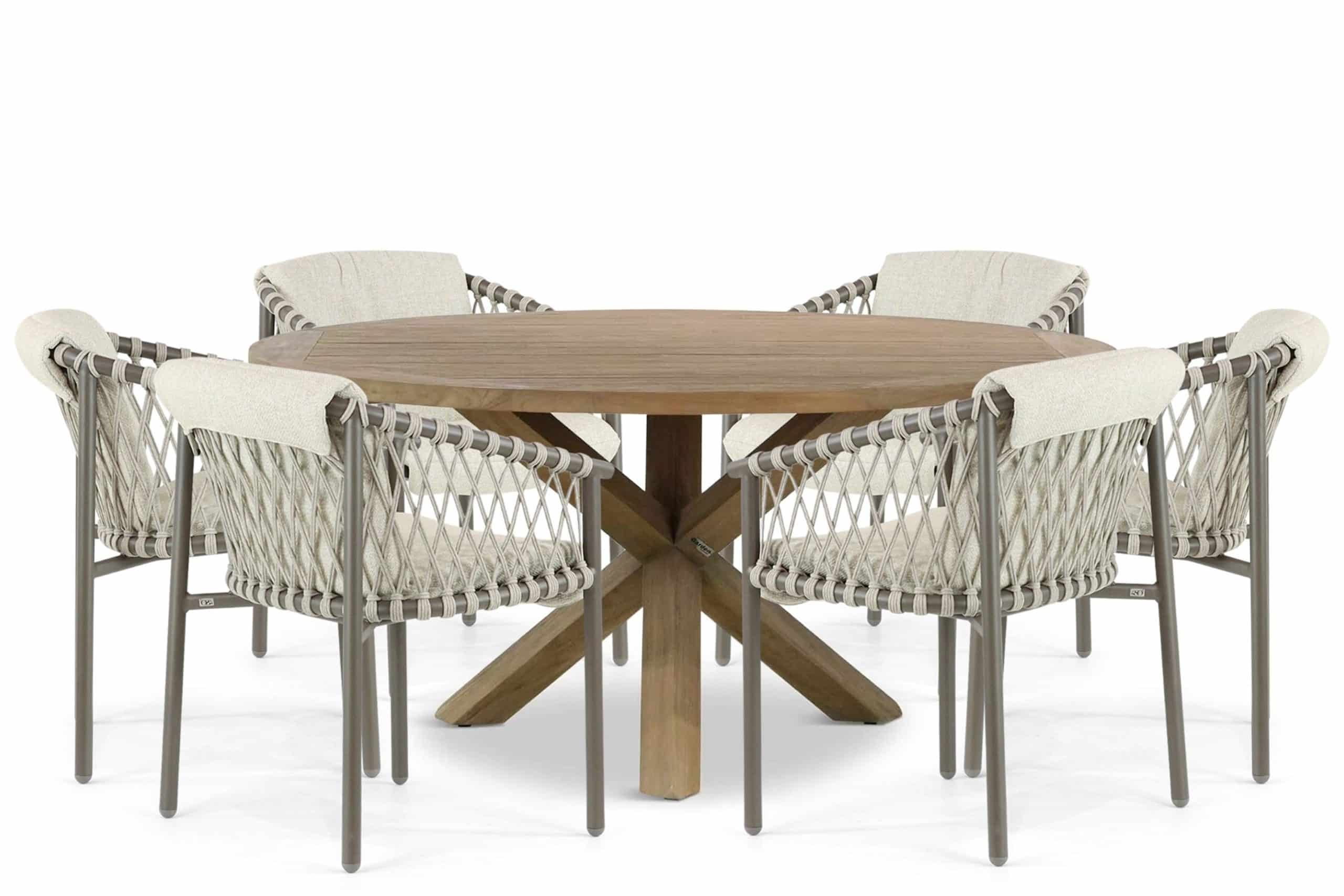 4 seasons outdoor allora/sand city 160 cm dining tuinset 7 delig