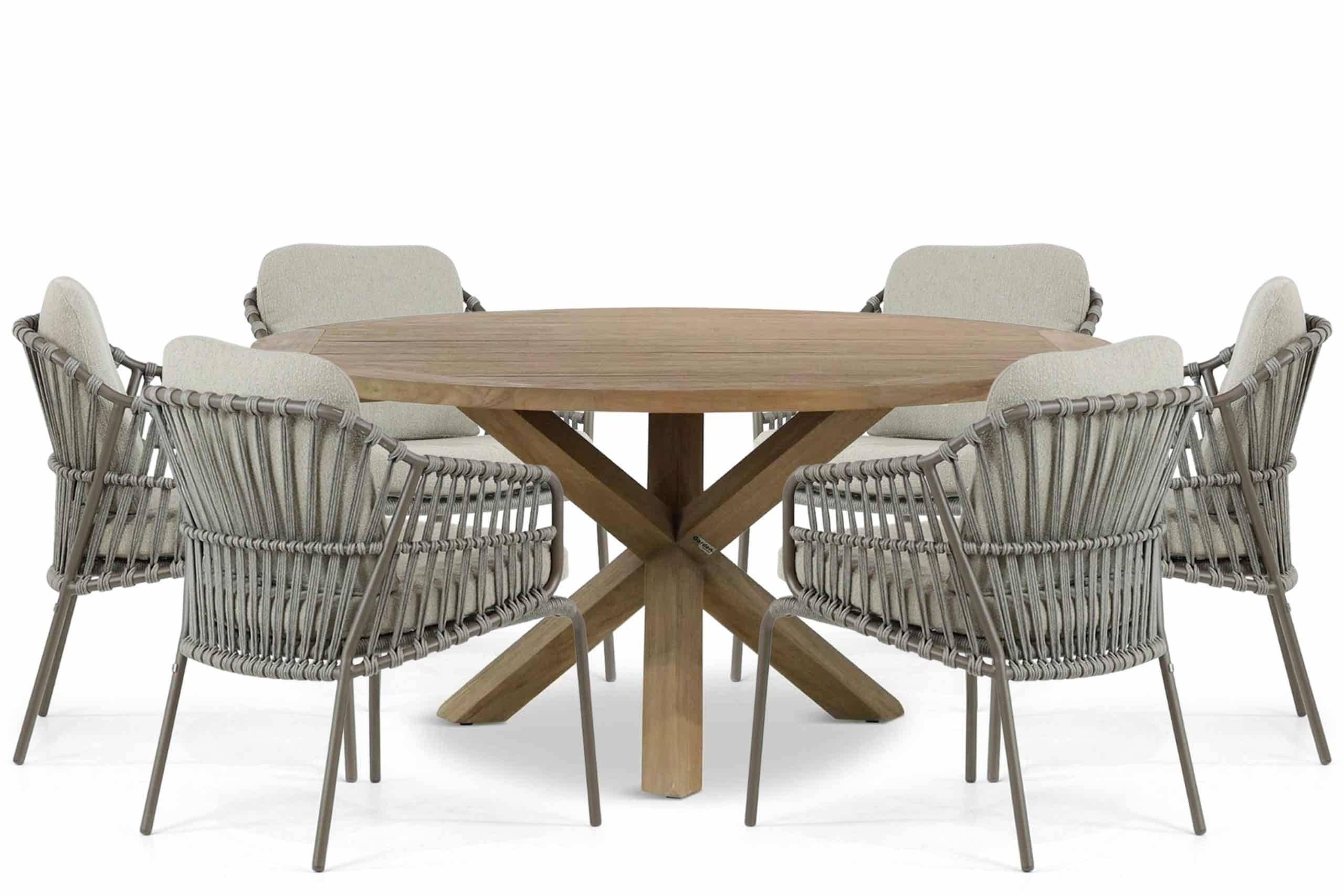 4 seasons outdoor capalbio/sand city 160 cm dining tuinset 7 delig