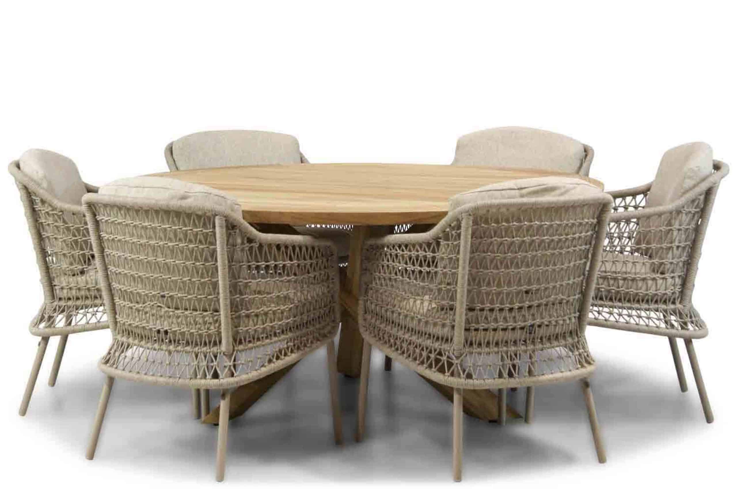 4 seasons puccini/sand city 160 cm dining tuinset 7 delig