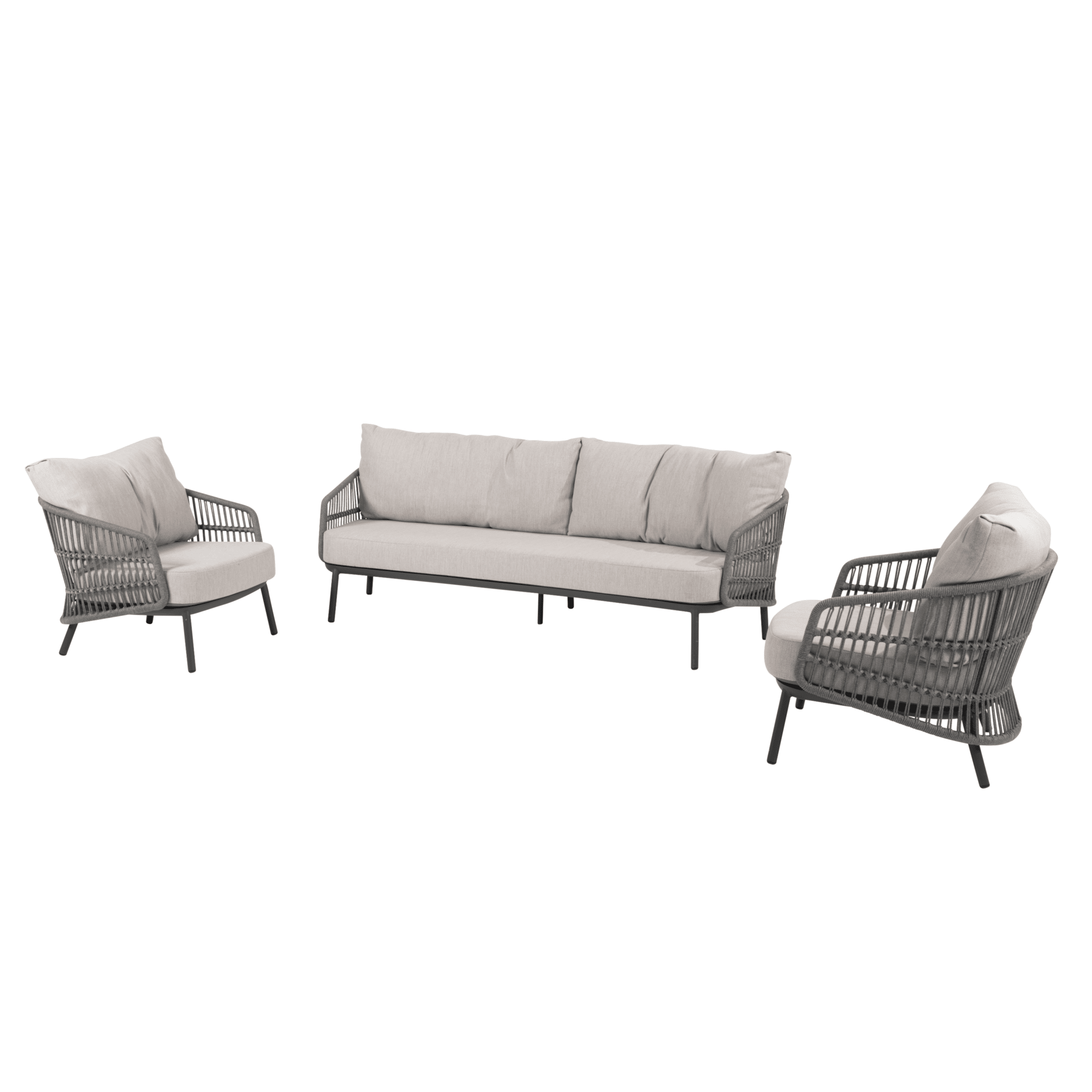 alicante stoel bank loungeset 3 delig antraciet taste 4so