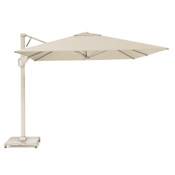 beaufort premium zweefparasol 320×320 cm sandstone mast champagne