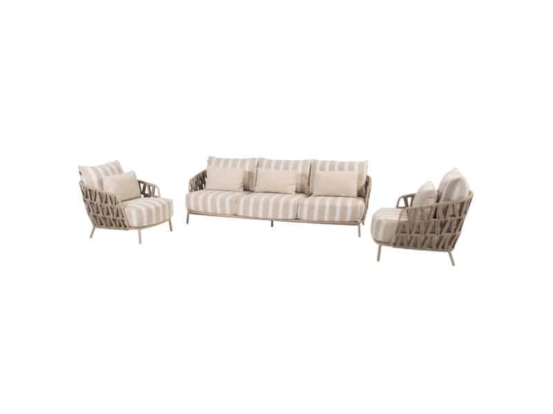 Beverly stoel bank loungeset 3 delig latte 4 Seasons Outdoor