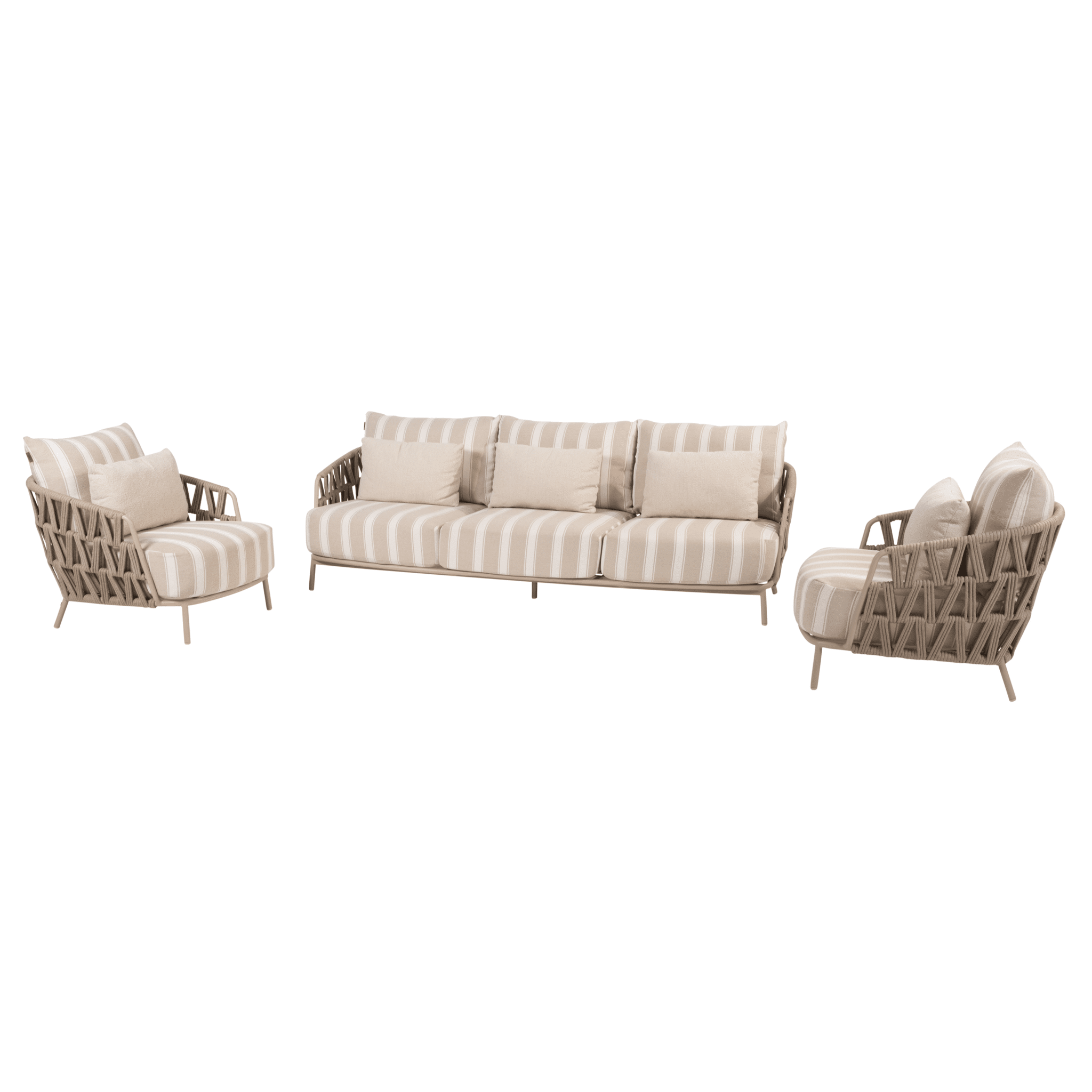 beverly stoel bank loungeset 3 delig latte 4 seasons outdoor