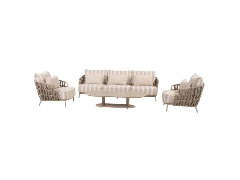 Boaz Beverly stoel bank loungeset 4 delig latte 4 Seasons Outdoor