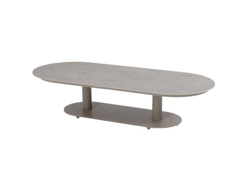 Boaz lounge tuintafel ovaal 150x65xH35 cm ceramic latte 4 Seasons Outdoor