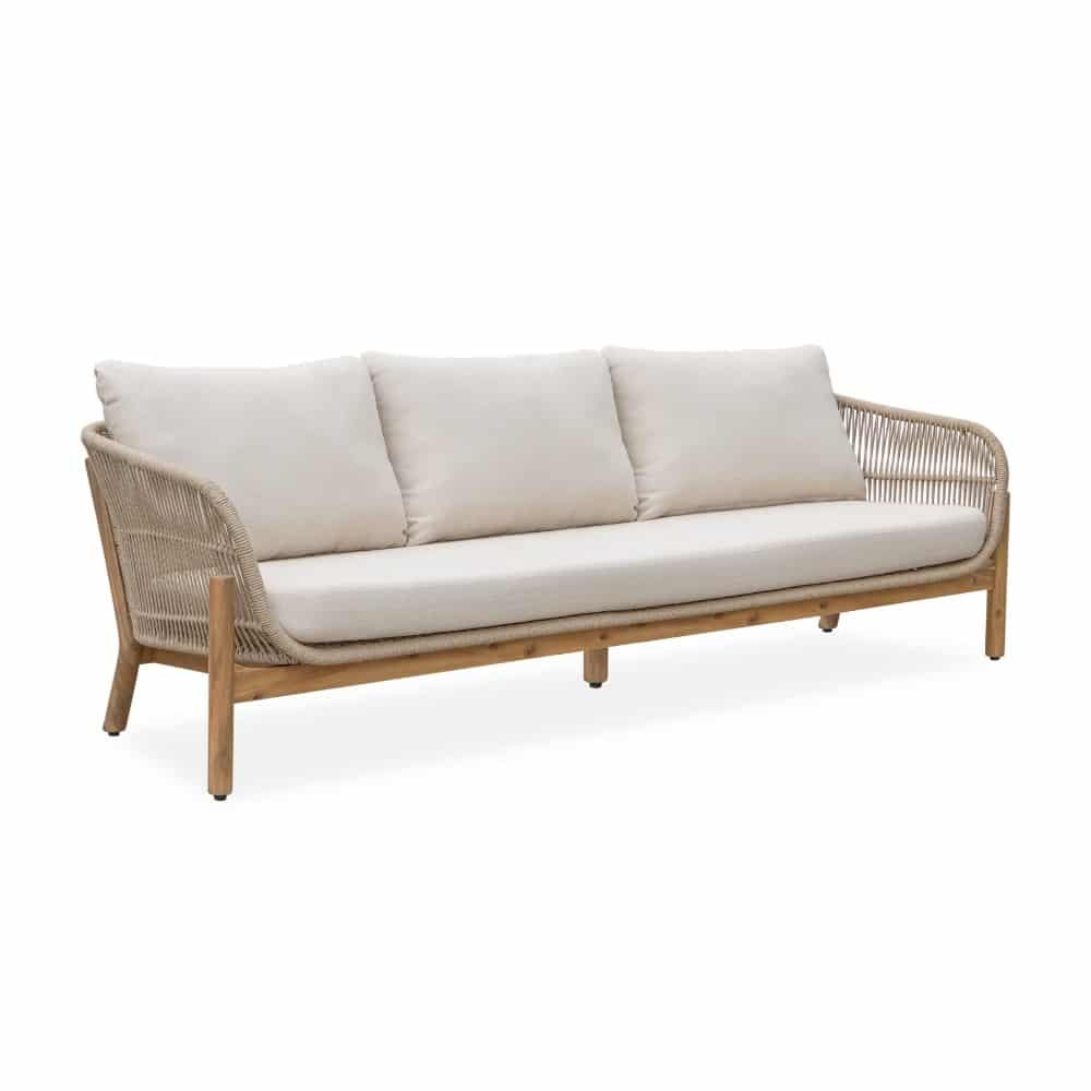 braga 3 zits tuinbank | touw + hardhout | zand | 214cm