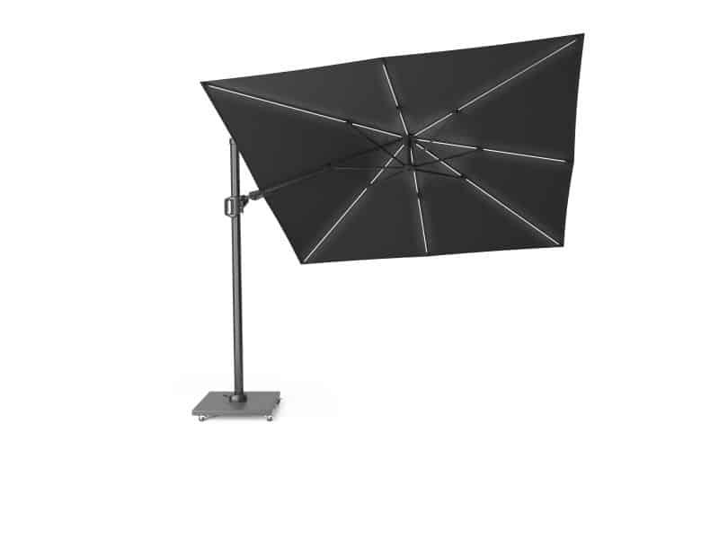 Challenger T2 glow premium parasol 300x300 cm antraciet faded black