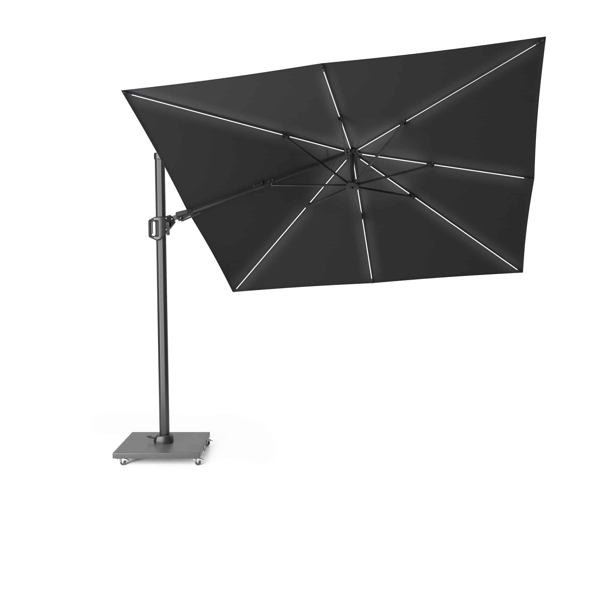 challenger t2 glow premium parasol 300×300 cm antraciet faded black
