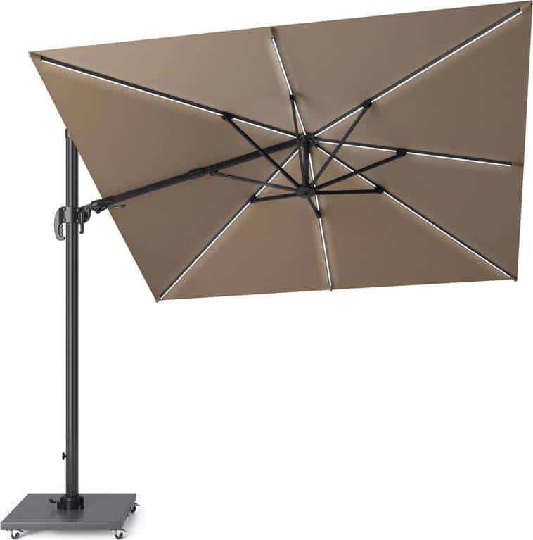 challenger t2 glow zweefparasol 300×300 cm taupe